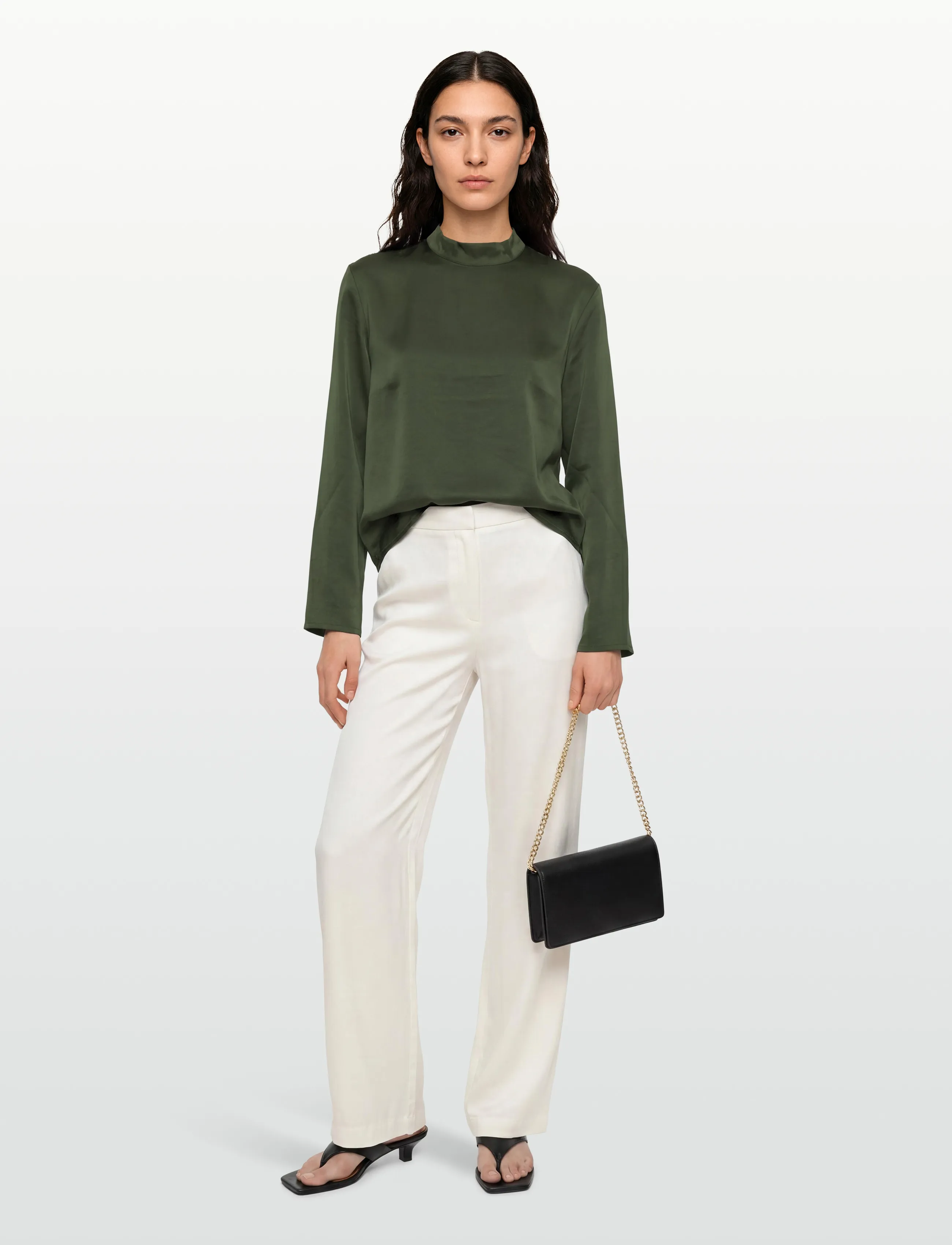 mbyM - Linea Short LS-M - langærmede bluser - pine green - 0