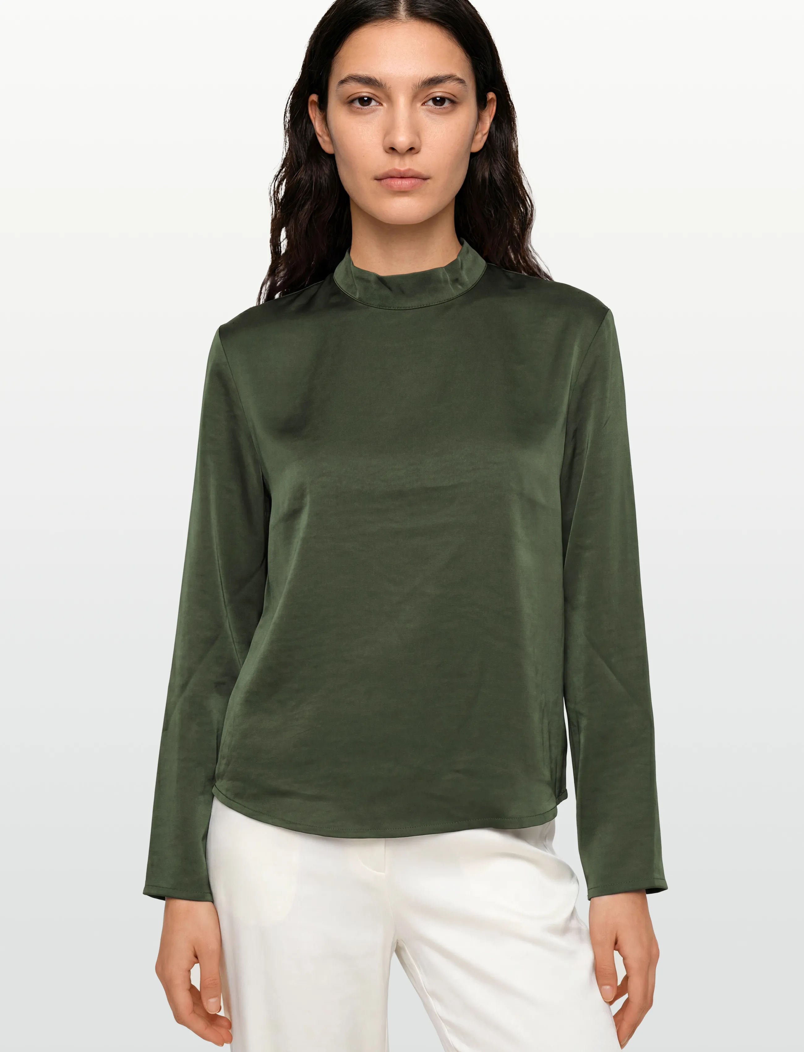 mbyM - Linea Short LS-M - langærmede bluser - pine green - 3
