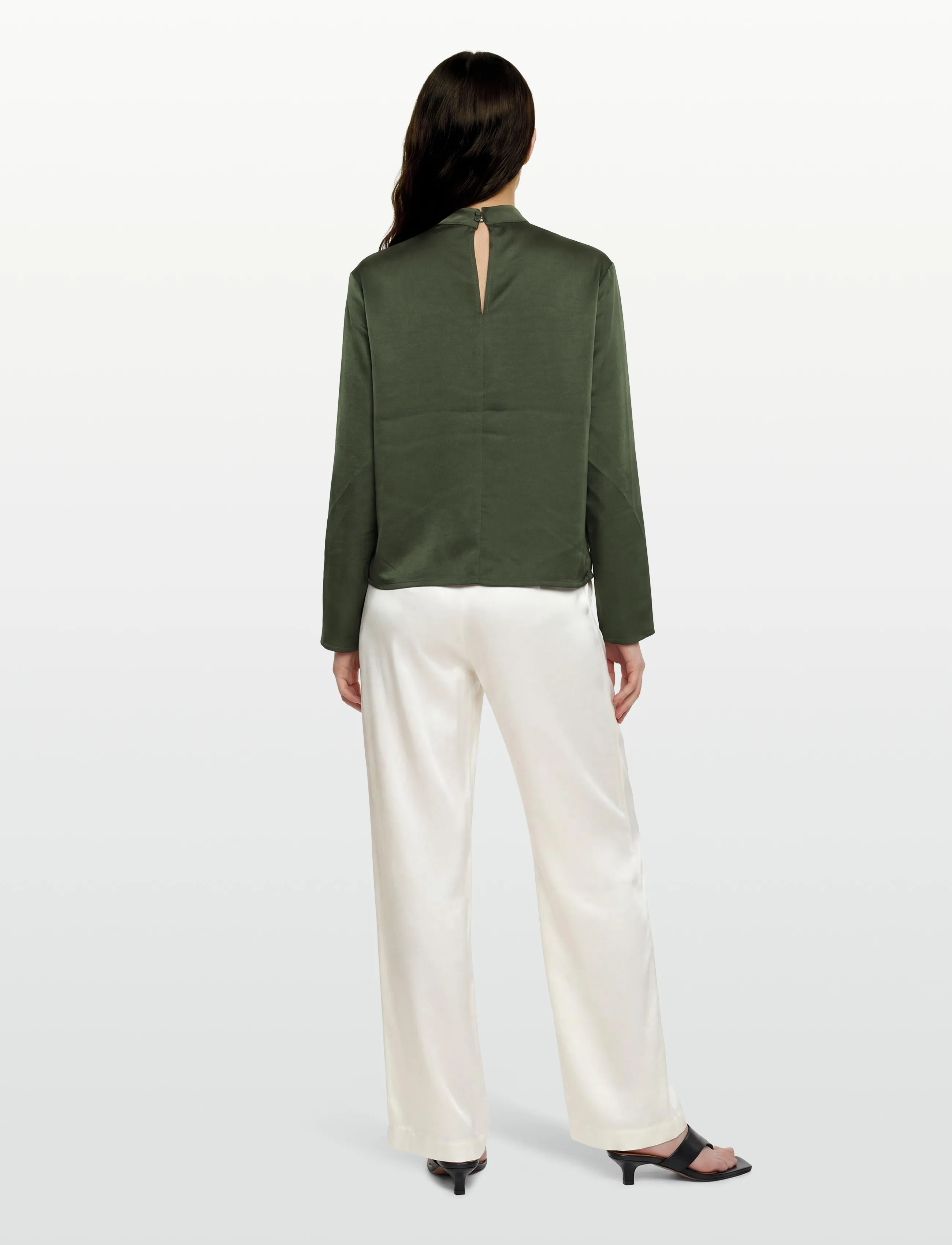 mbyM - Linea Short LS-M - langærmede bluser - pine green - 4