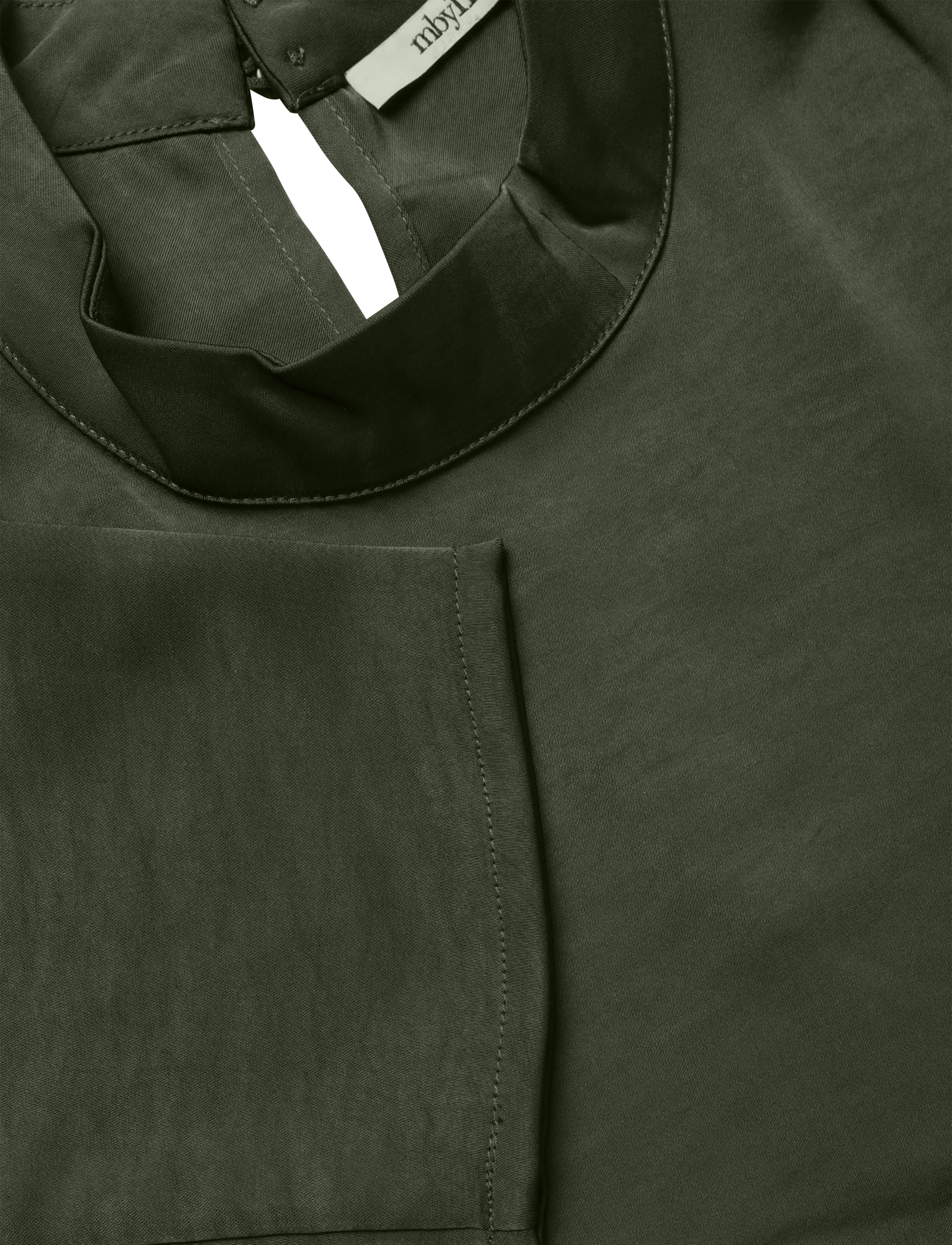 mbyM - Linea Short LS-M - langærmede bluser - pine green - 5