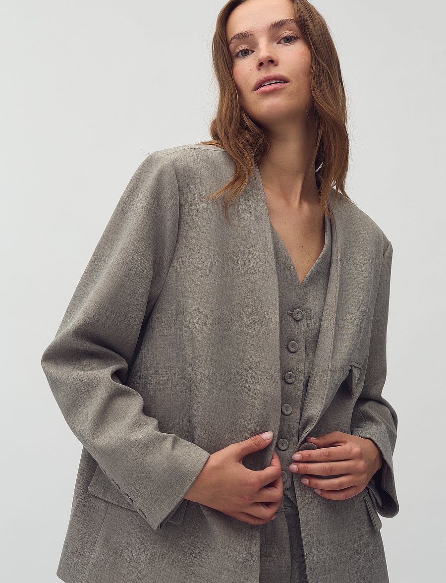 mbyM - Reelia-M - Üherealised pintsakud - brindle sand melange - 5