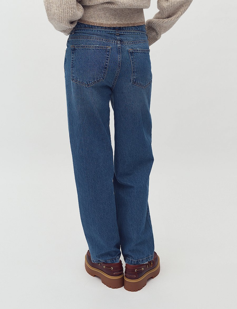 mbyM - Caria-M - straight jeans - mid blue wash - 4