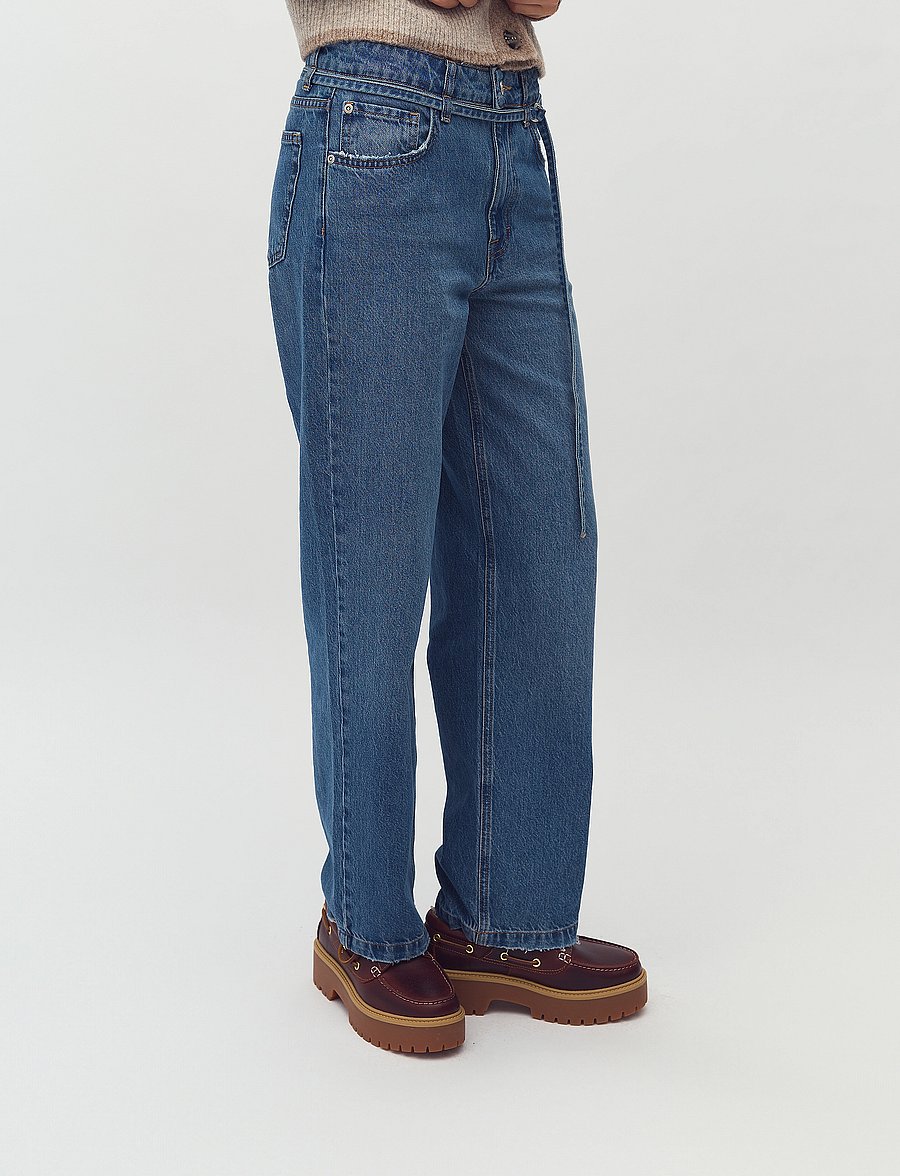 mbyM - Caria-M - straight jeans - mid blue wash - 5