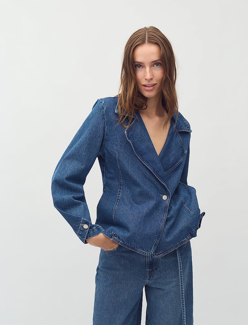 mbyM - Emilia-M - Ühes joones nööpidega bleiserid - mid blue wash - 0