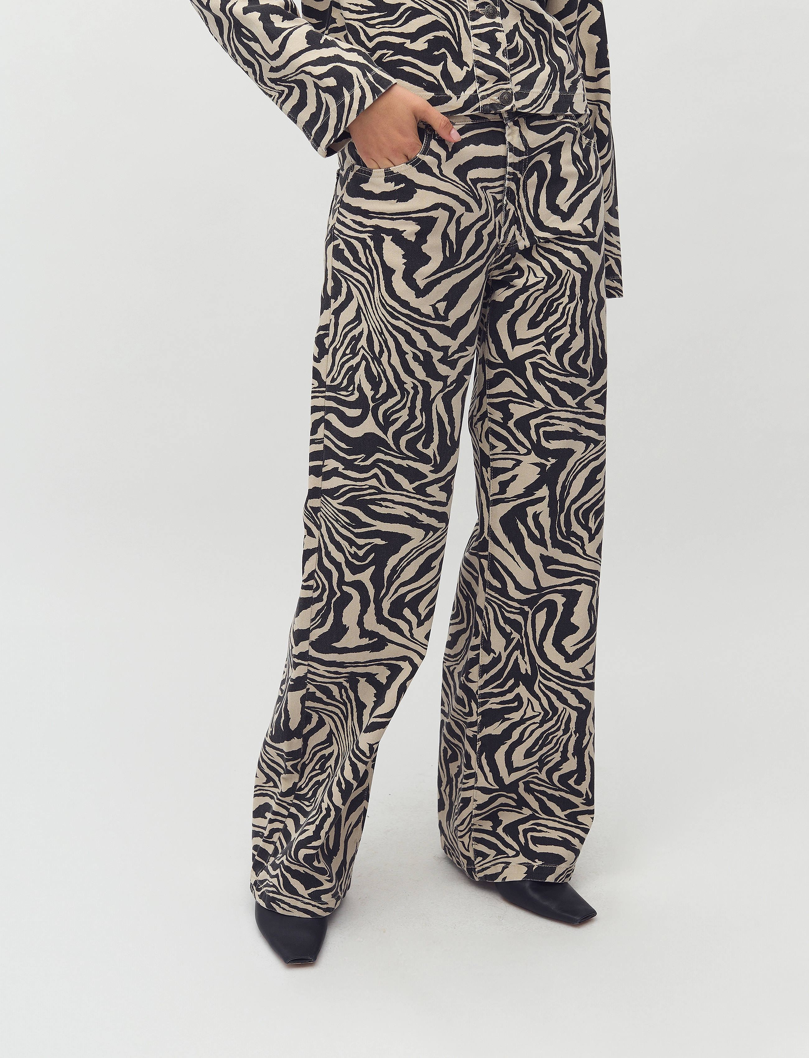 mbyM Pyras-M, S, Trousers, Schwarz - Wide Leg, Frauen