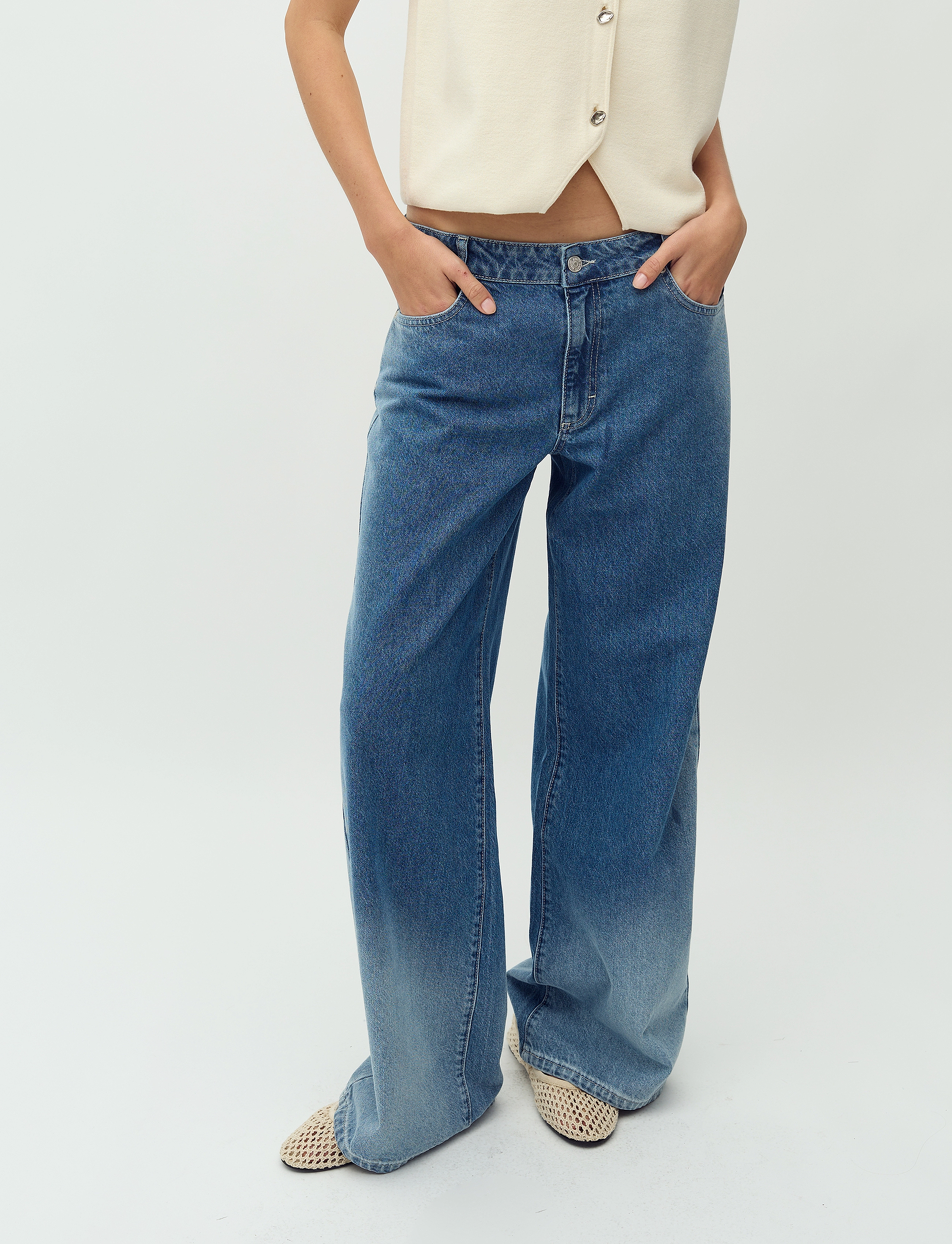 mbyM Pyras-M, S, Jeans, Blau - Wide, Frauen