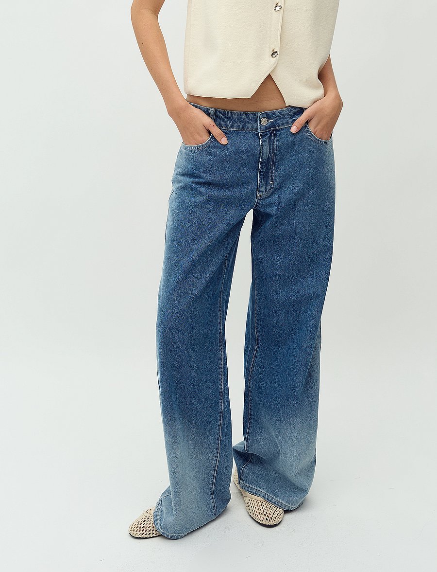 mbyM - Pyras-M - hosen mit weitem bein - fading denim wash - 0