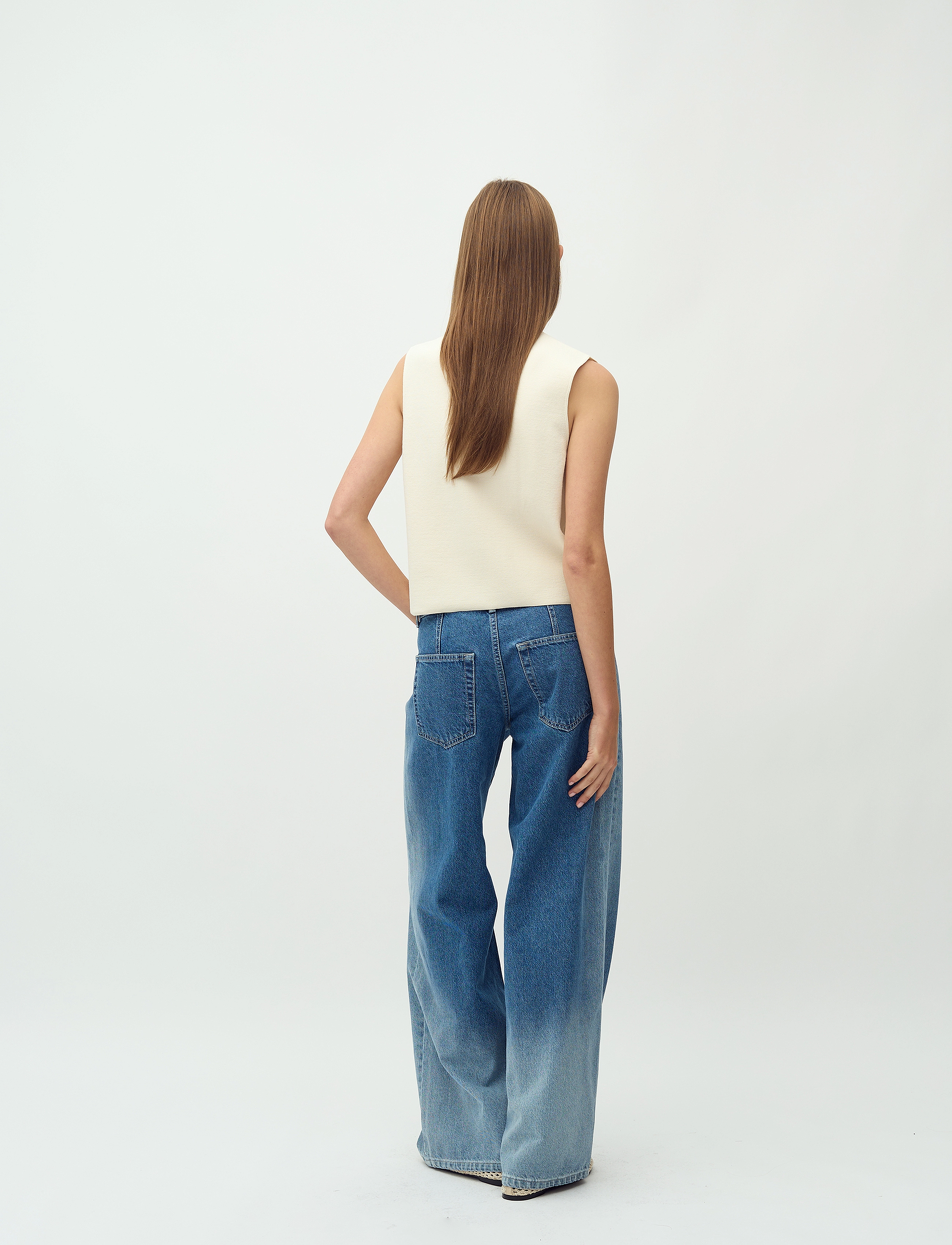 mbyM - Pyras-M - džinsa bikses ar platām starām - fading denim wash - 3