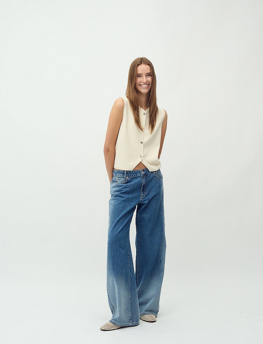mbyM - Pyras-M - hosen mit weitem bein - fading denim wash - 4