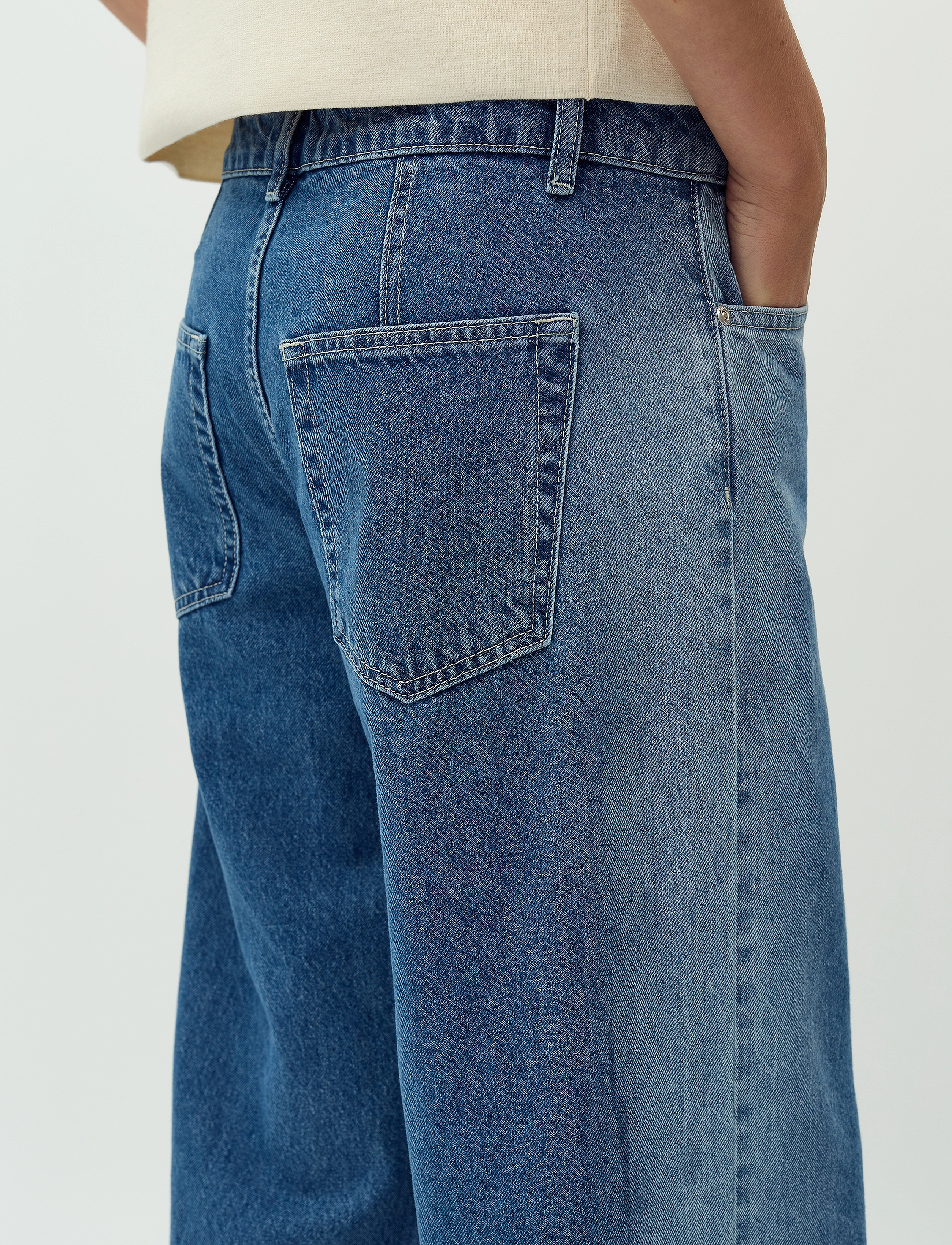 mbyM - Pyras-M - džinsa bikses ar platām starām - fading denim wash - 5