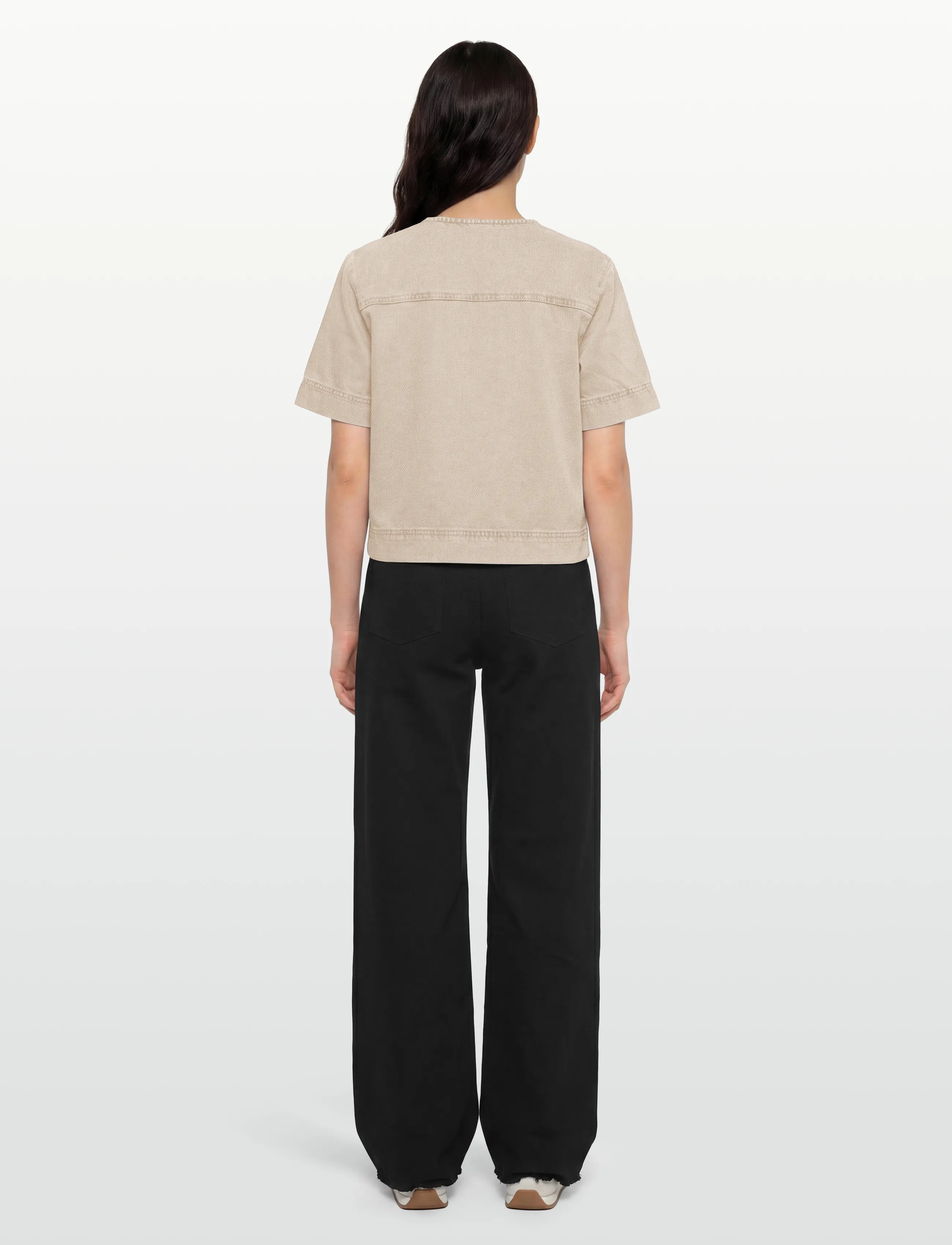 mbyM - Reela-M - short-sleeved shirts - beige washed denim - 4