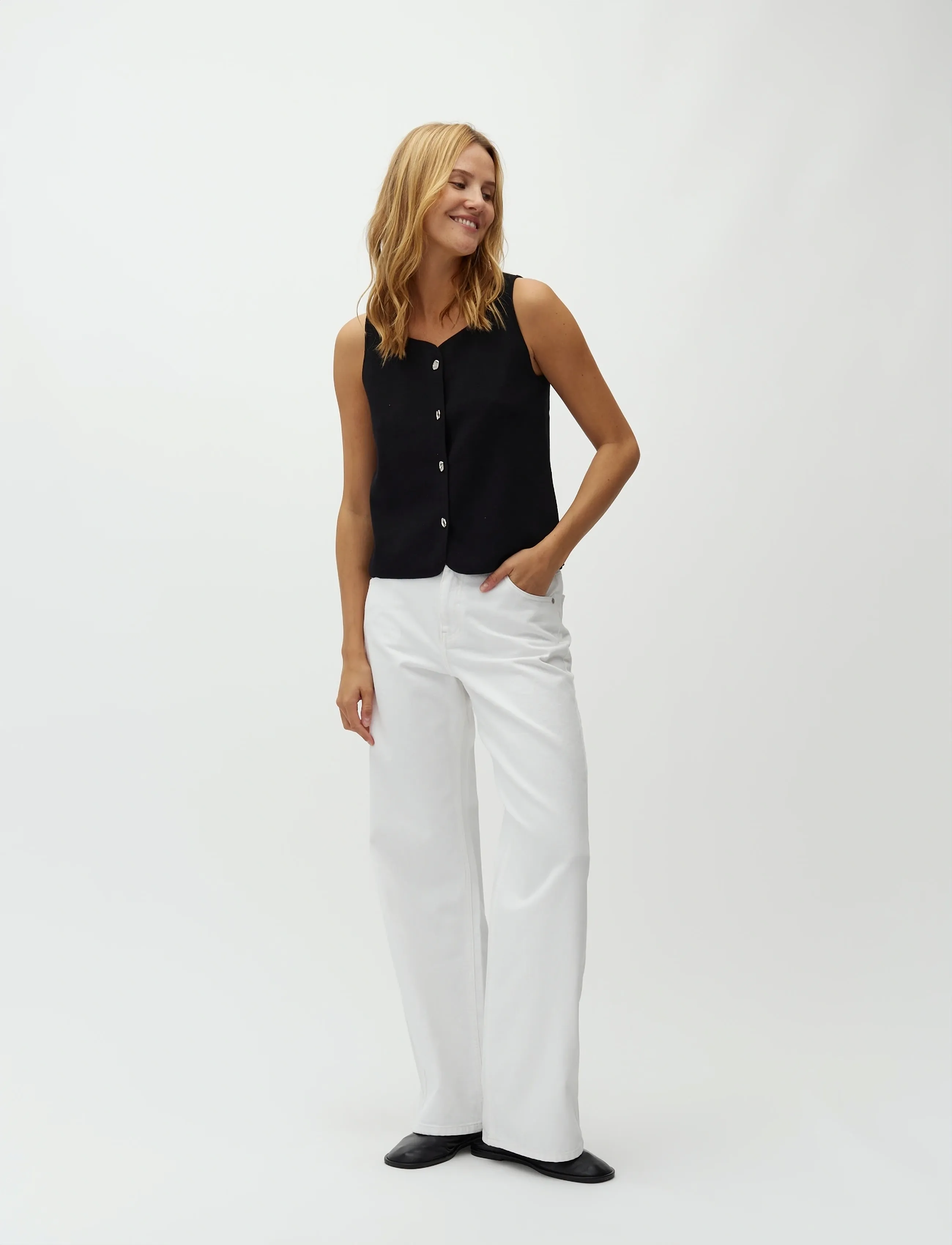 mbyM Hearttie-M - Gebreide truien & vesten - BLACK / black