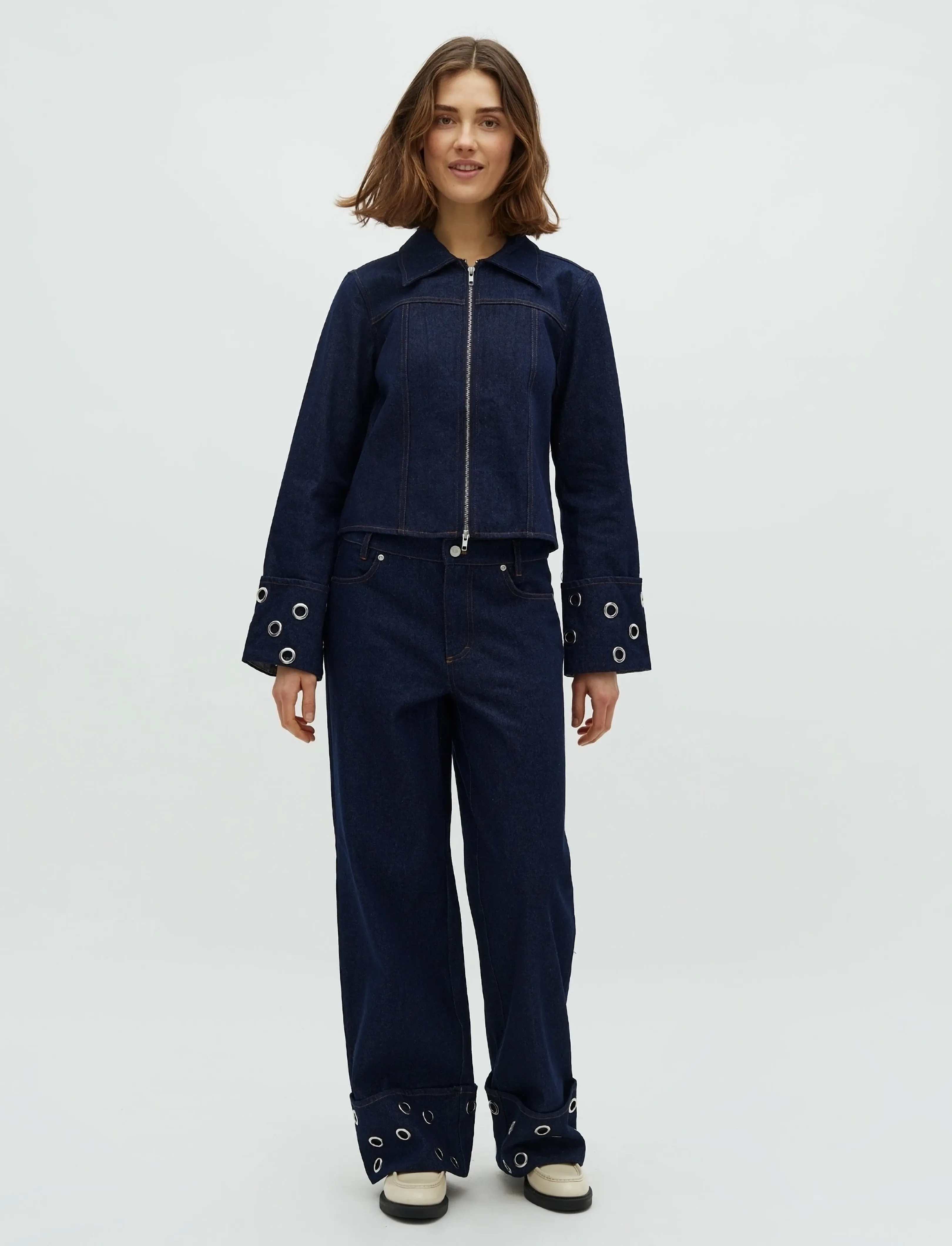 mbyM Jinia-M, S, Jeans, Blau - Wide, Frauen