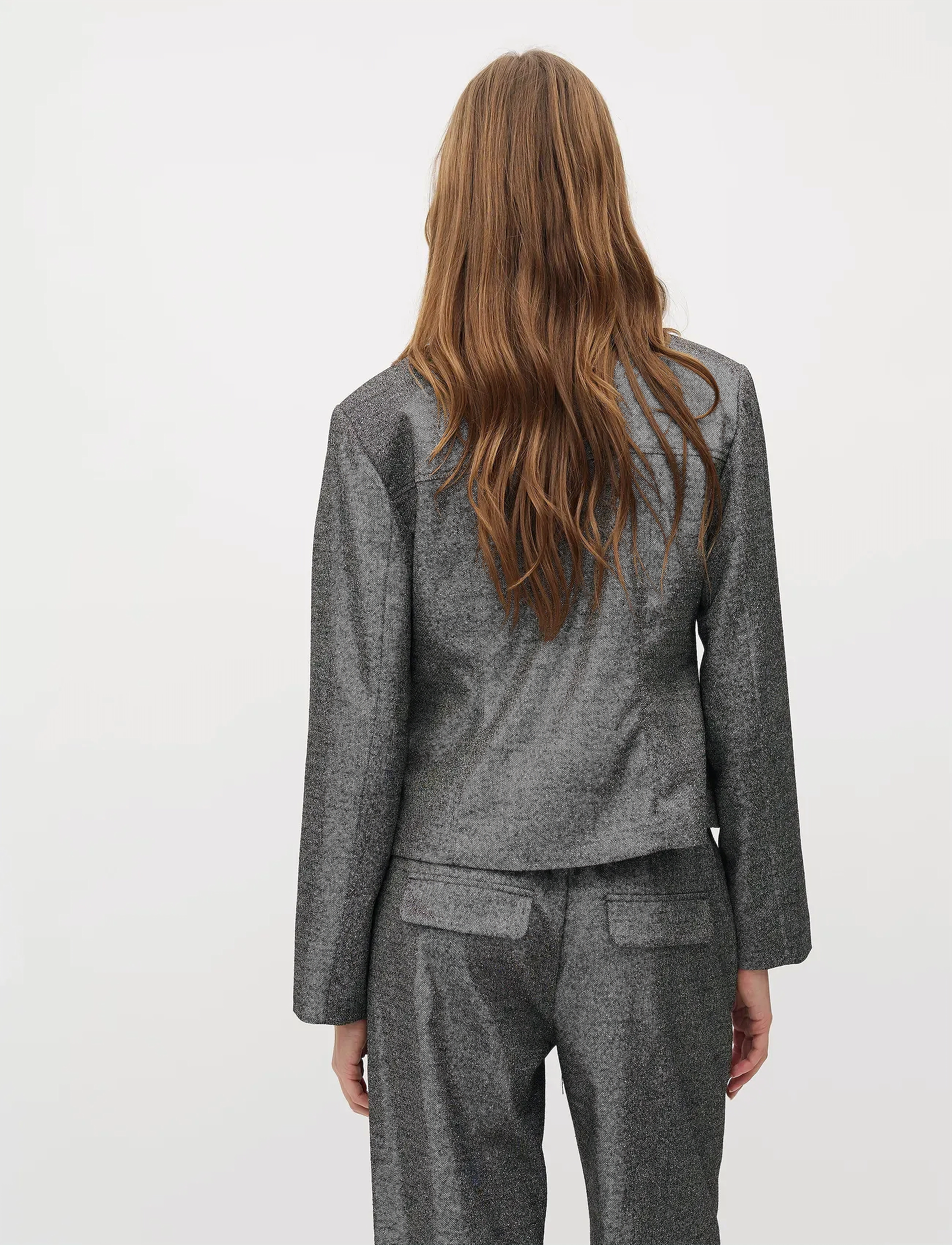 mbyM - Fergi-M - Ühes joones nööpidega bleiserid - charcoal melange - 4