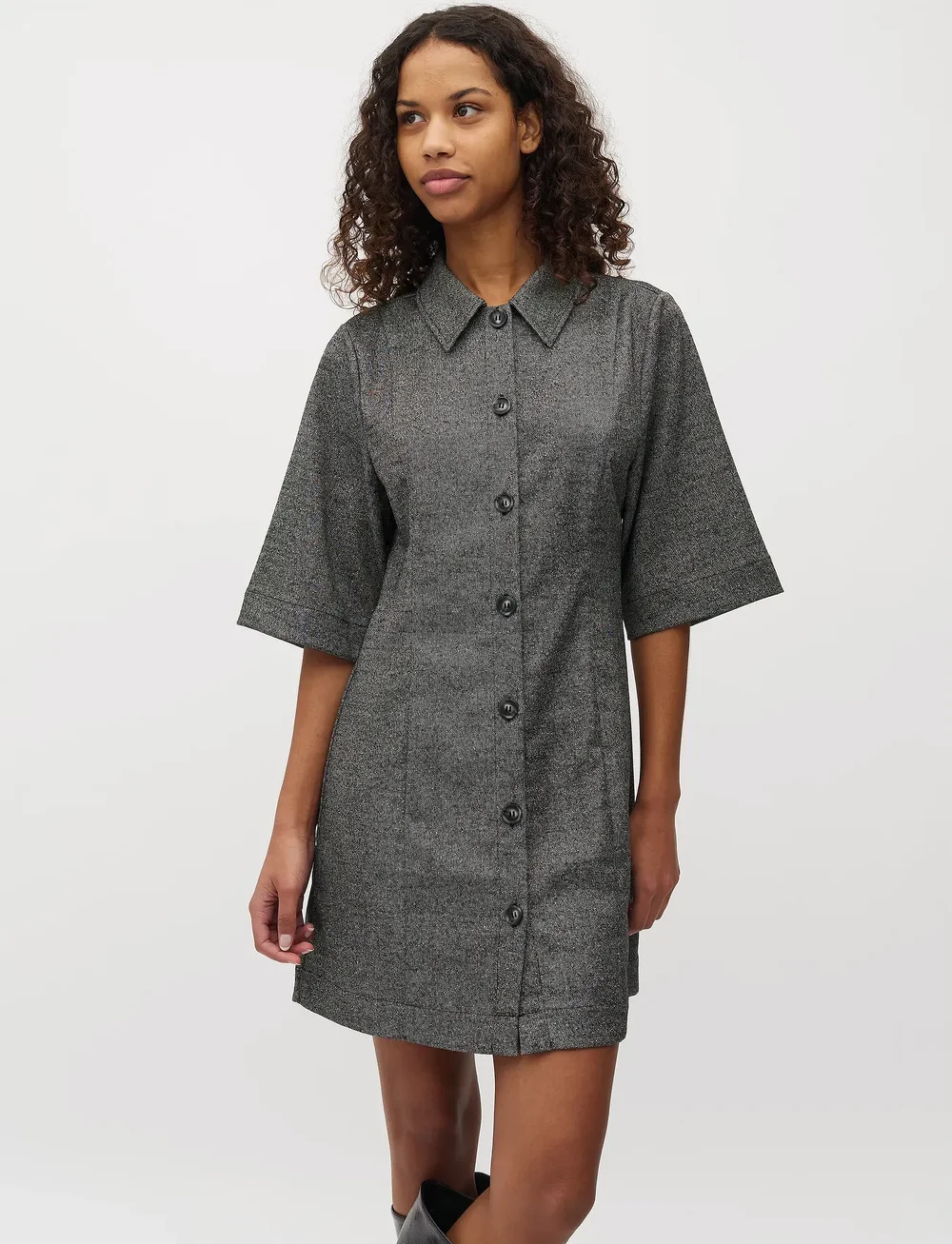 mbyM - Kalira-M - shirt dresses - charcoal melange - 3