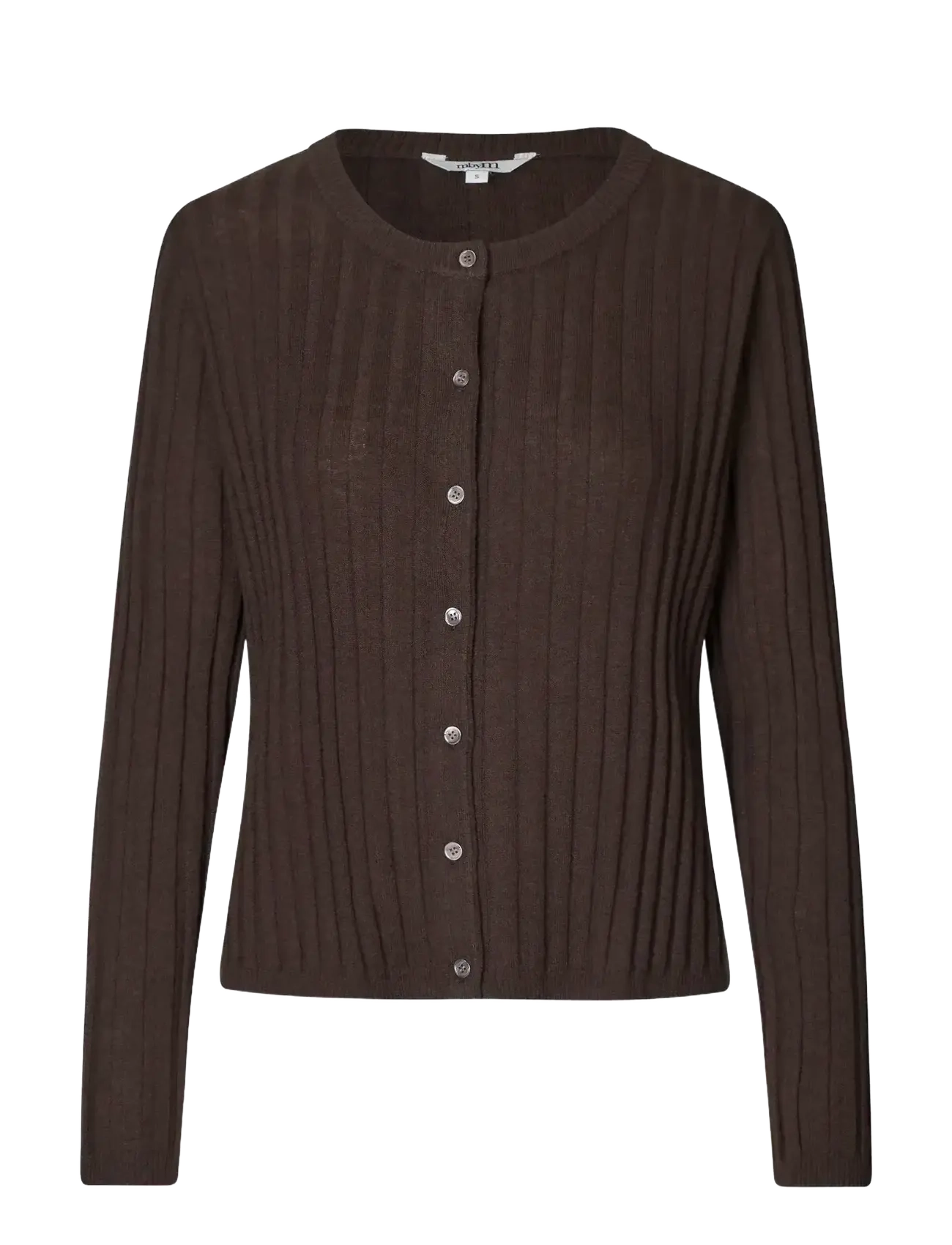mbyM Berkley-M, Kvinder, Ribstrikket Cardigan, Brun, Str: L