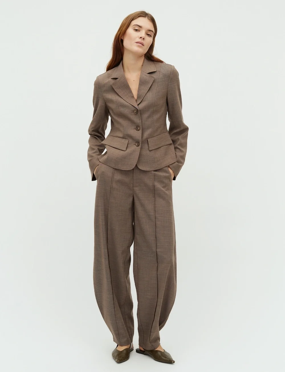 mbyM - Pija-M - kostymbyxor - chicory coffee melange - 0