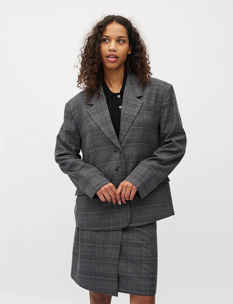 mbyM - Nivanne-M - enkelknäppta kavajer - grey check - 3