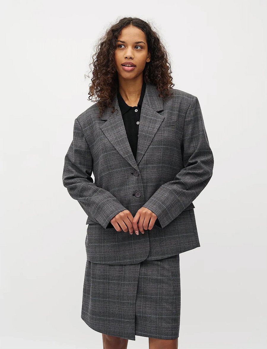 mbyM - Nivanne-M - Ühes joones nööpidega bleiserid - grey check - 3