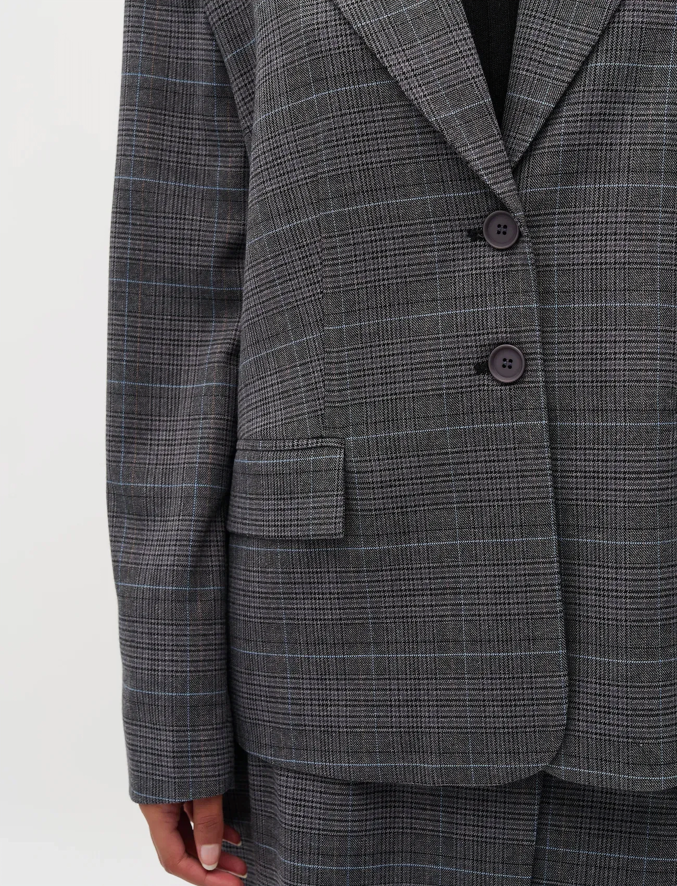 mbyM - Nivanne-M - enkeltradede blazere - grey check - 4