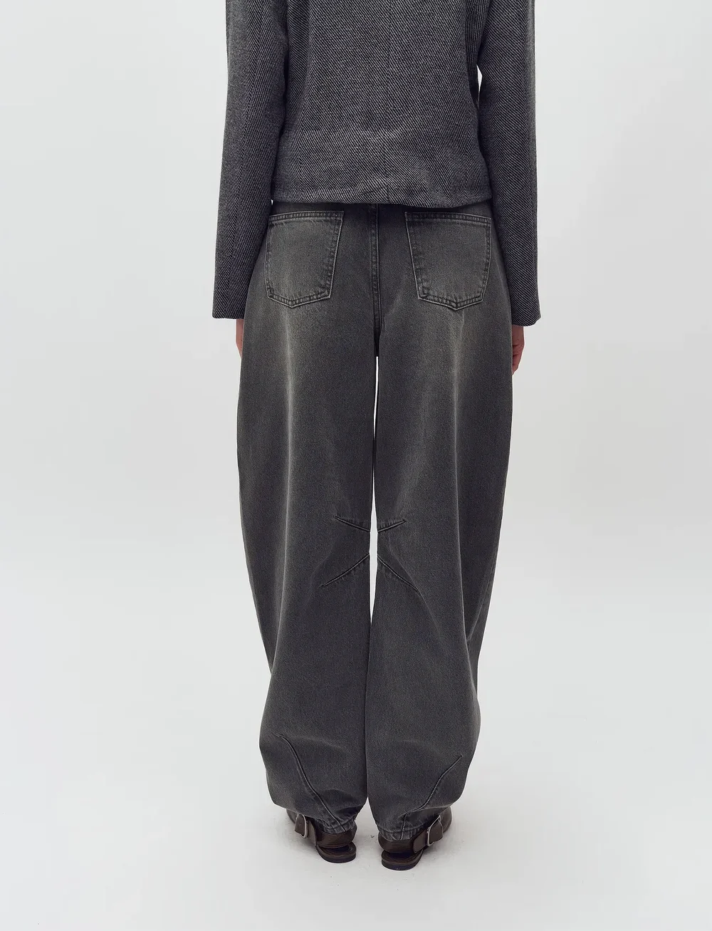 mbyM - Barina-M - wide leg jeans - khaki green wash - 4