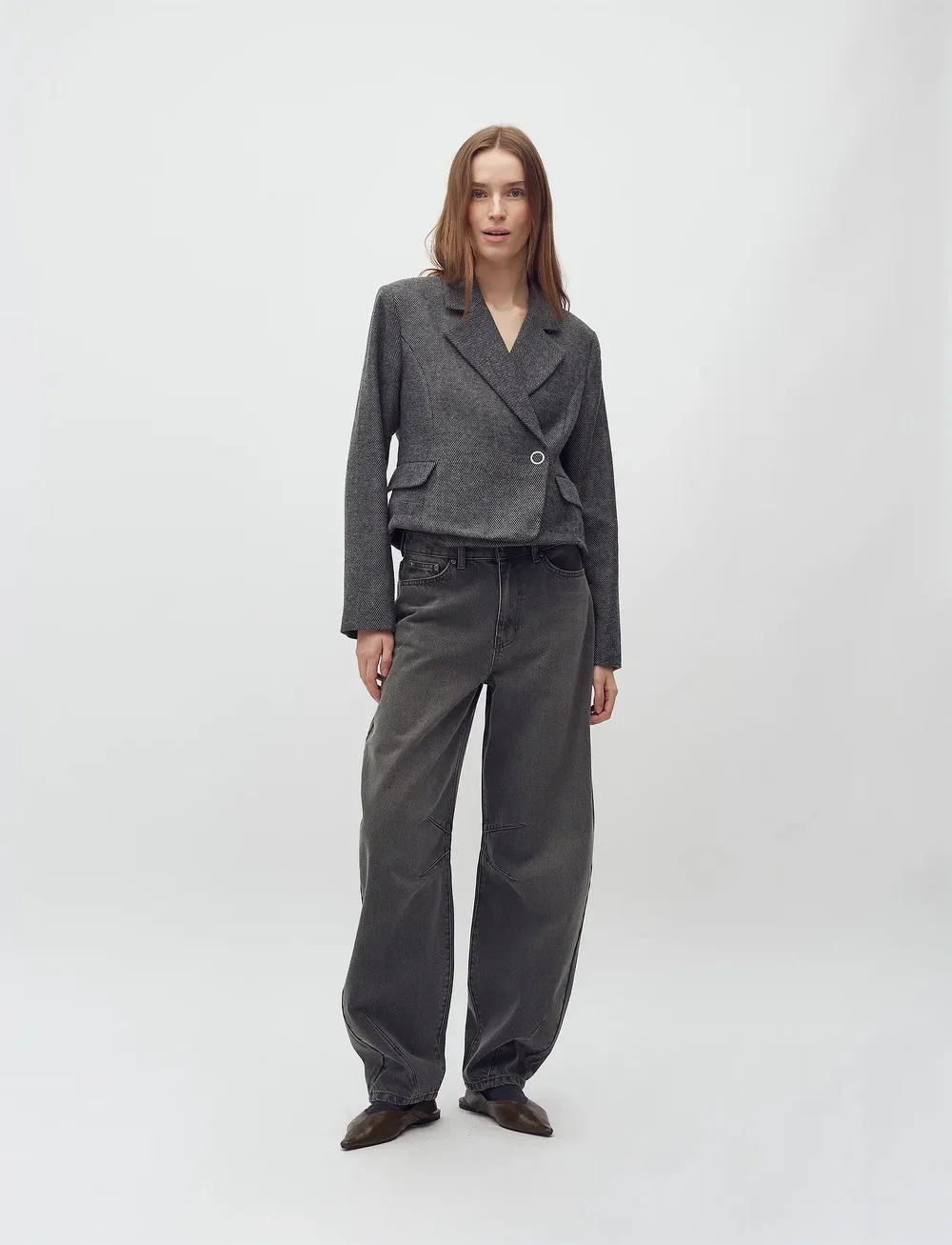 mbyM - Barina-M - wide leg jeans - khaki green wash - 5