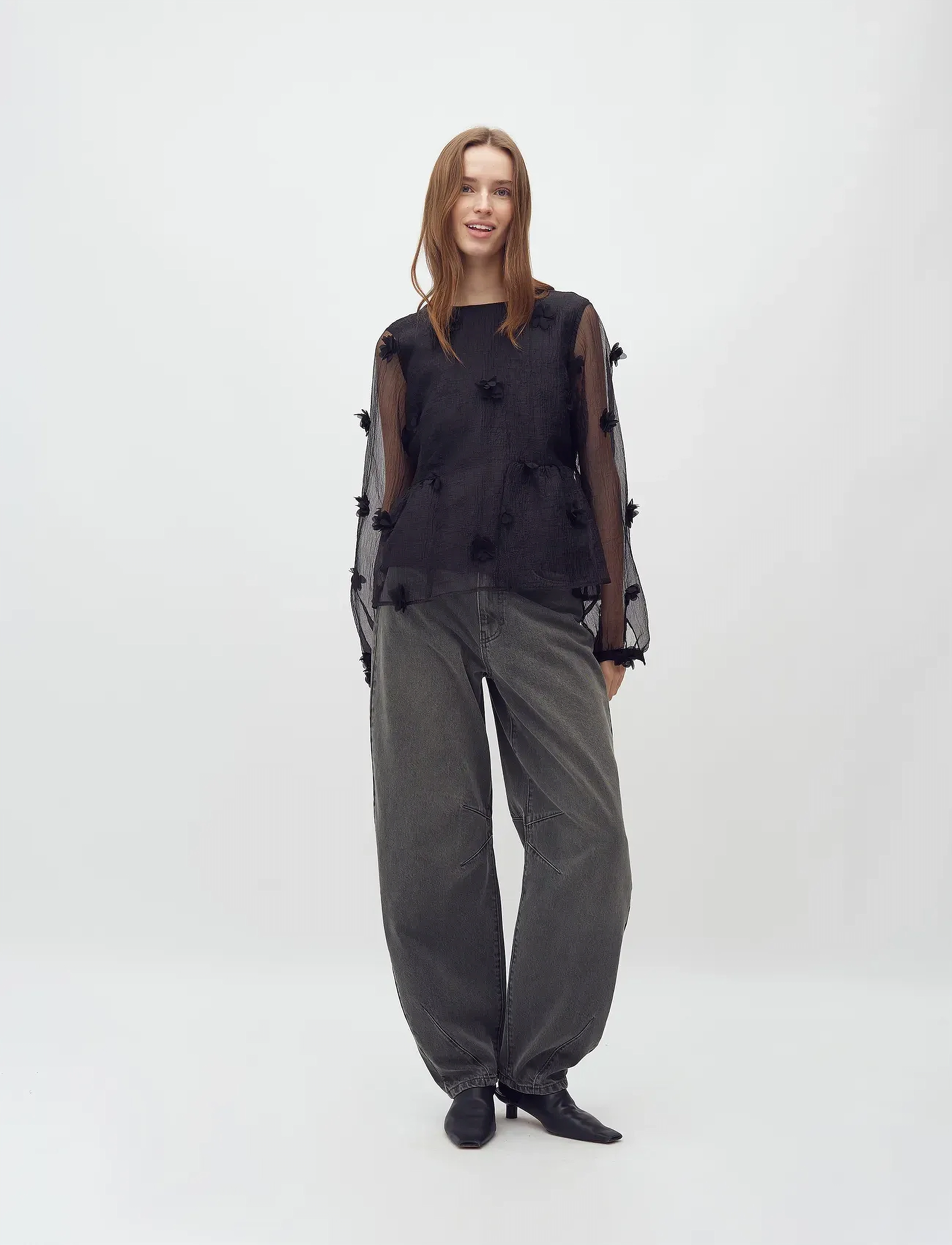 mbyM Hasel-M, XS, Black, Bluser > Langærmede, Dame