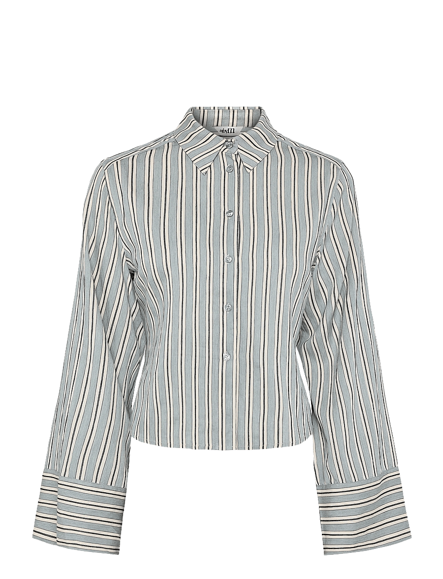 mbyM - Kalana-M - långärmade skjortor - smoke blue kleo stripe - 0