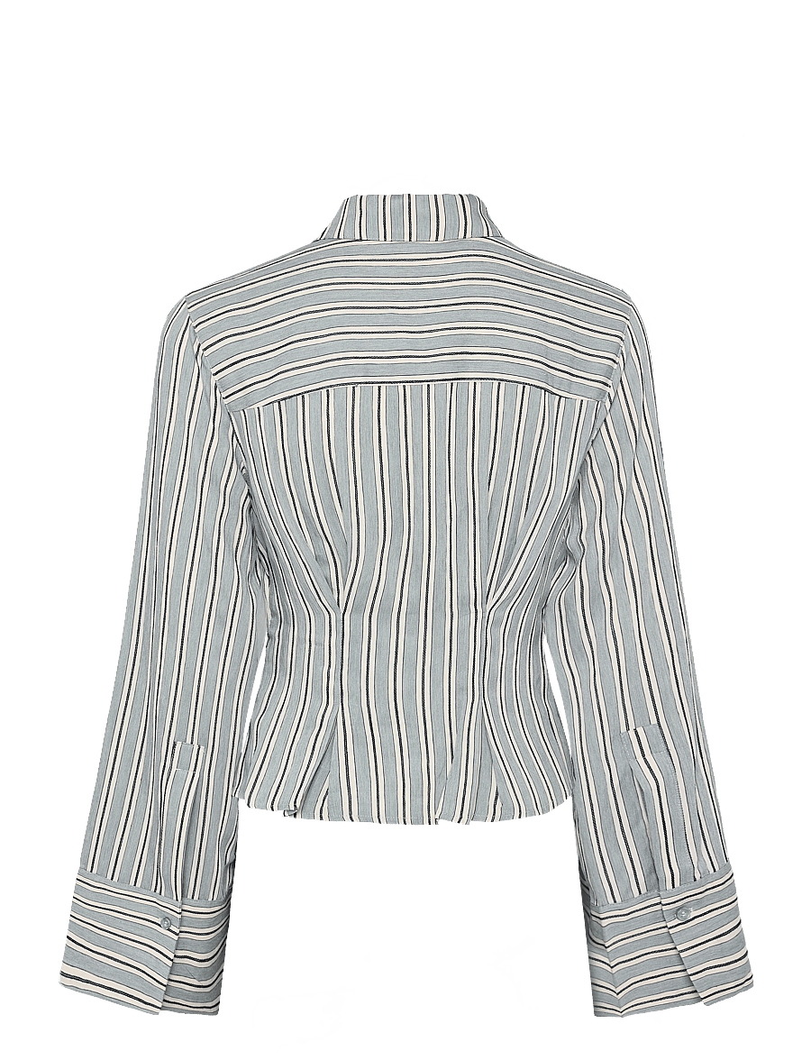 mbyM - Kalana-M - långärmade skjortor - smoke blue kleo stripe - 1