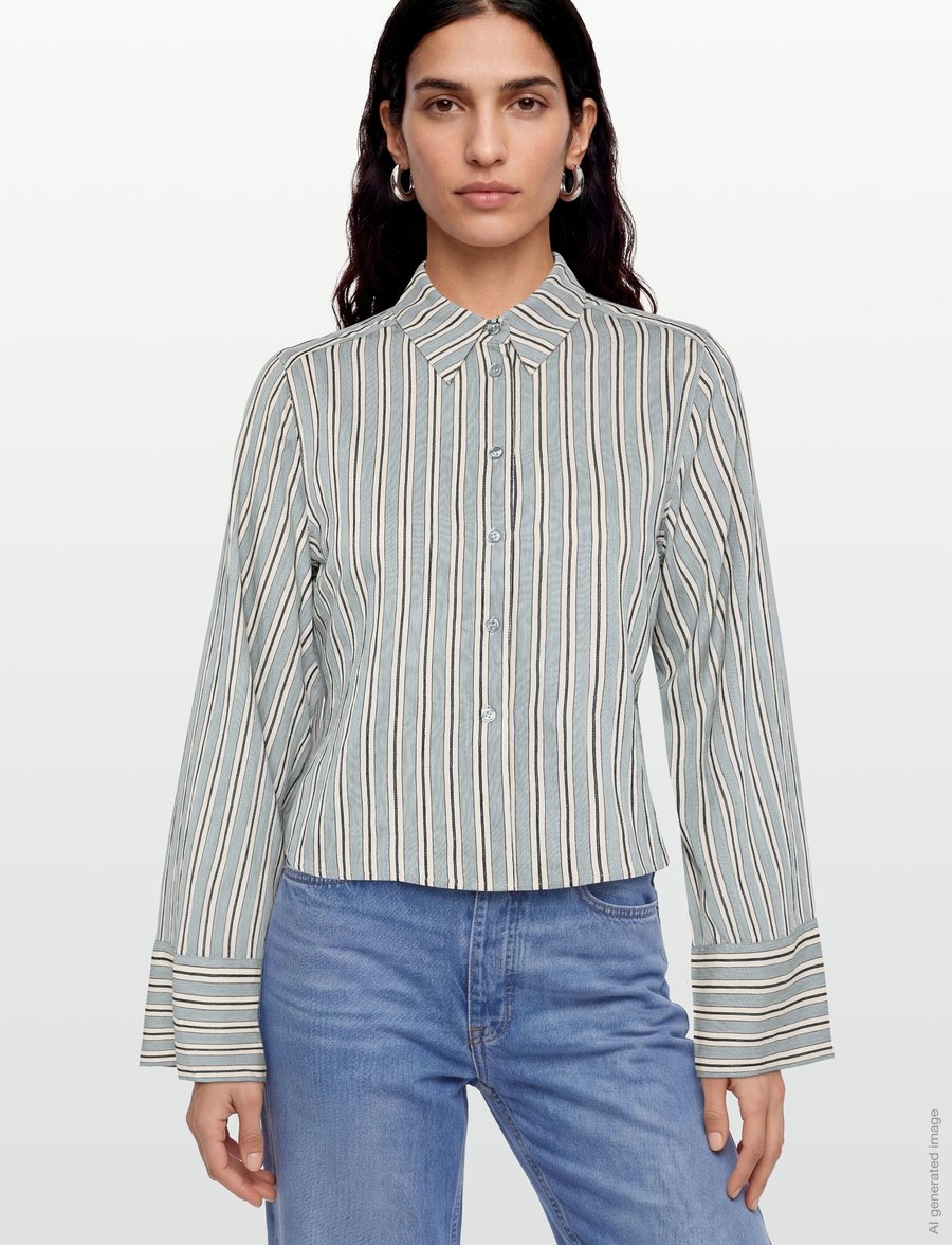 mbyM - Kalana-M - långärmade skjortor - smoke blue kleo stripe - 3