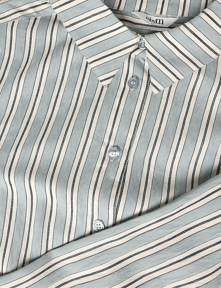 mbyM - Kalana-M - långärmade skjortor - smoke blue kleo stripe - 2