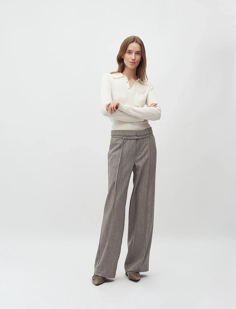 mbyM - Kammia-M - sirged püksid - pepper grey melange - 0