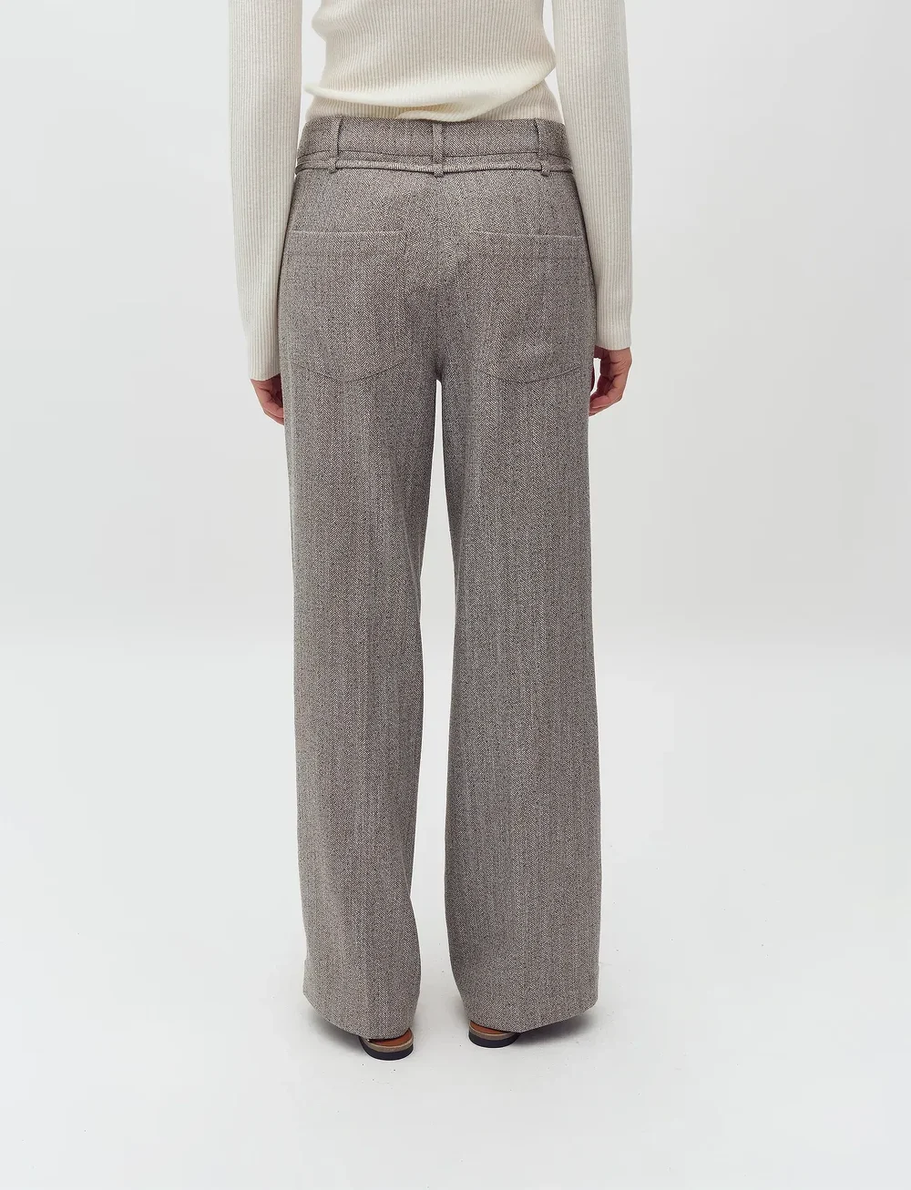 mbyM - Kammia-M - straight leg trousers - pepper grey melange - 3