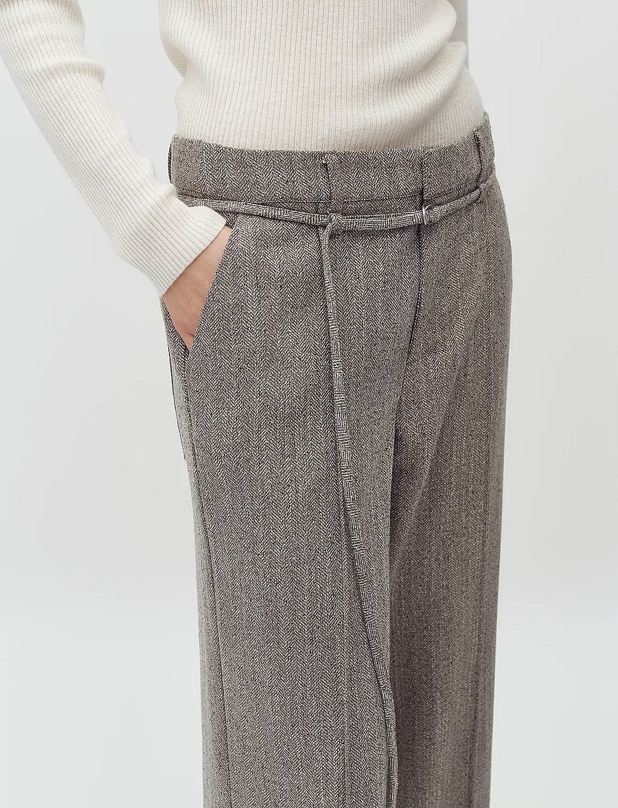 mbyM - Kammia-M - buxur með beinum skálmum - pepper grey melange - 4