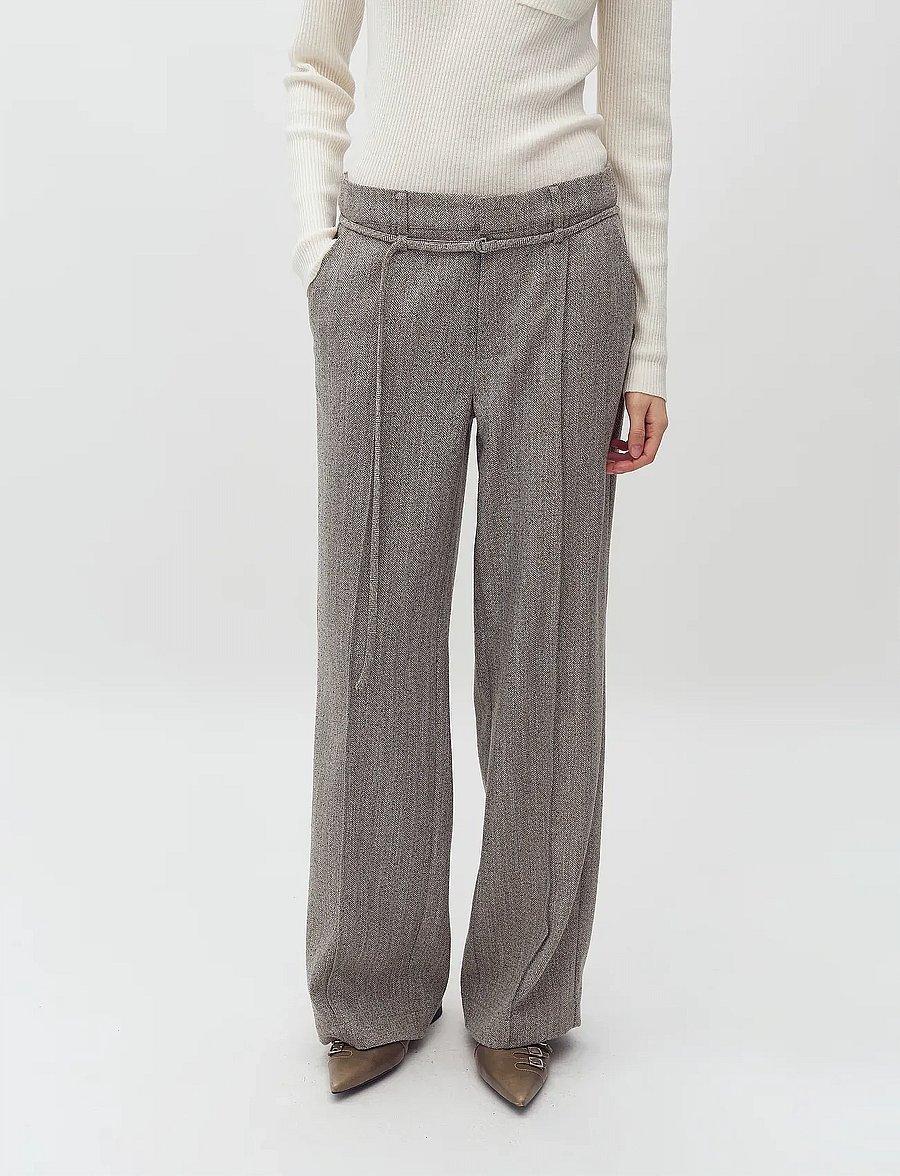 mbyM - Kammia-M - buxur með beinum skálmum - pepper grey melange - 5