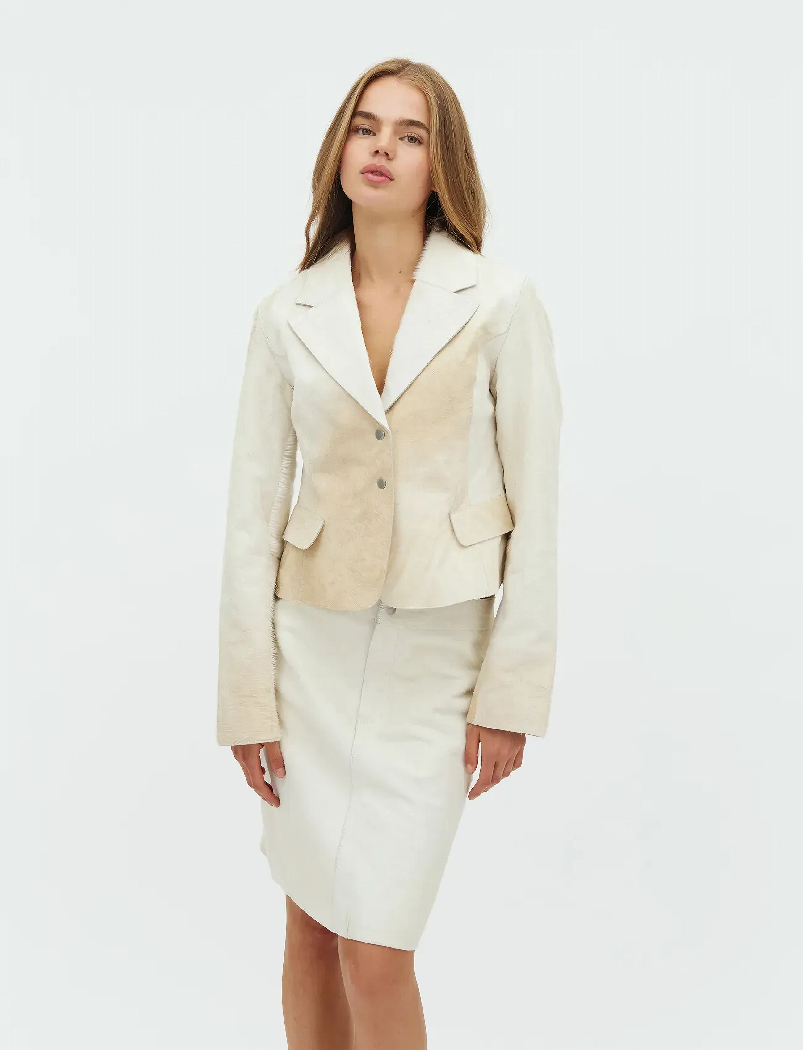 mbyM Alfino-M, S, Blazer, Weiß - Single Breasted Frauen