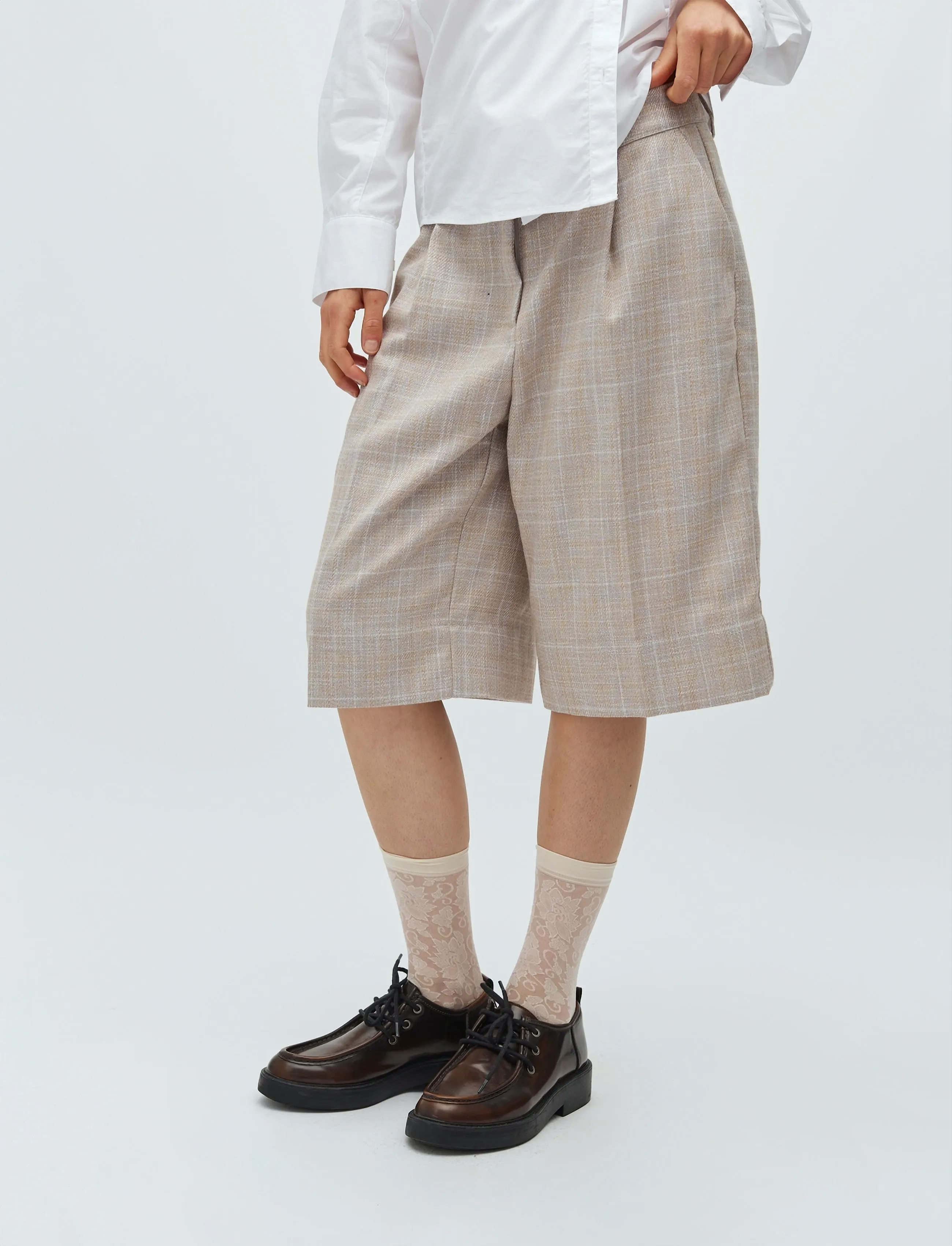 mbyM Brecan-M - Vêtements - BEIGE CHECK / beige