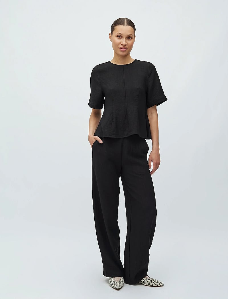 mbyM - Kaely-M - kurzämlige blusen - black - 0