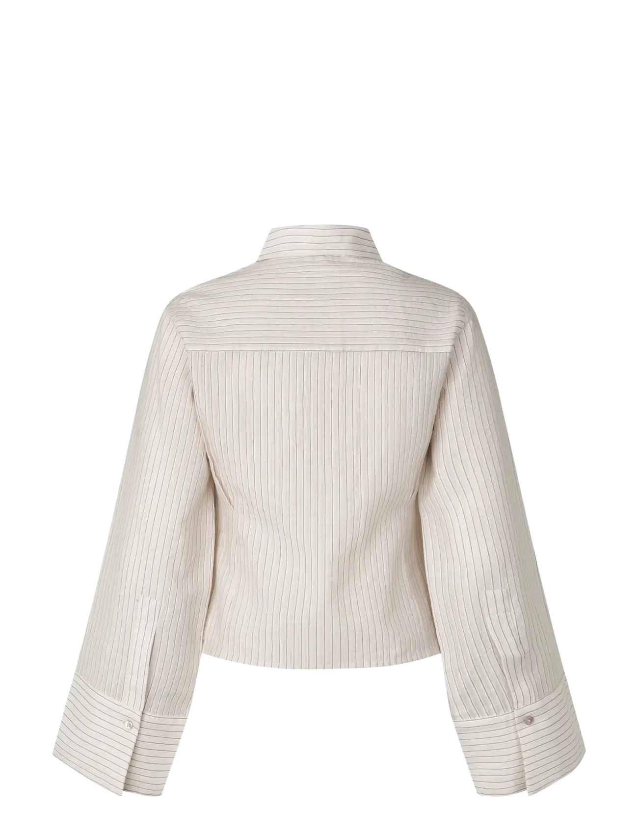mbyM - Kalanna-M - long-sleeved shirts - white feather grey stripe - 2