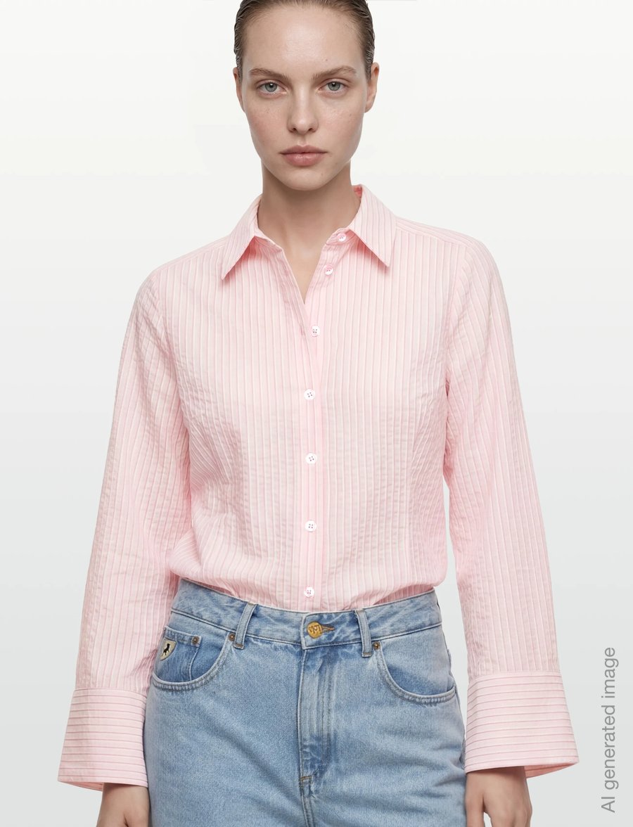 mbyM - Kalanna-M - langärmlige hemden - pale pink stripe - 3