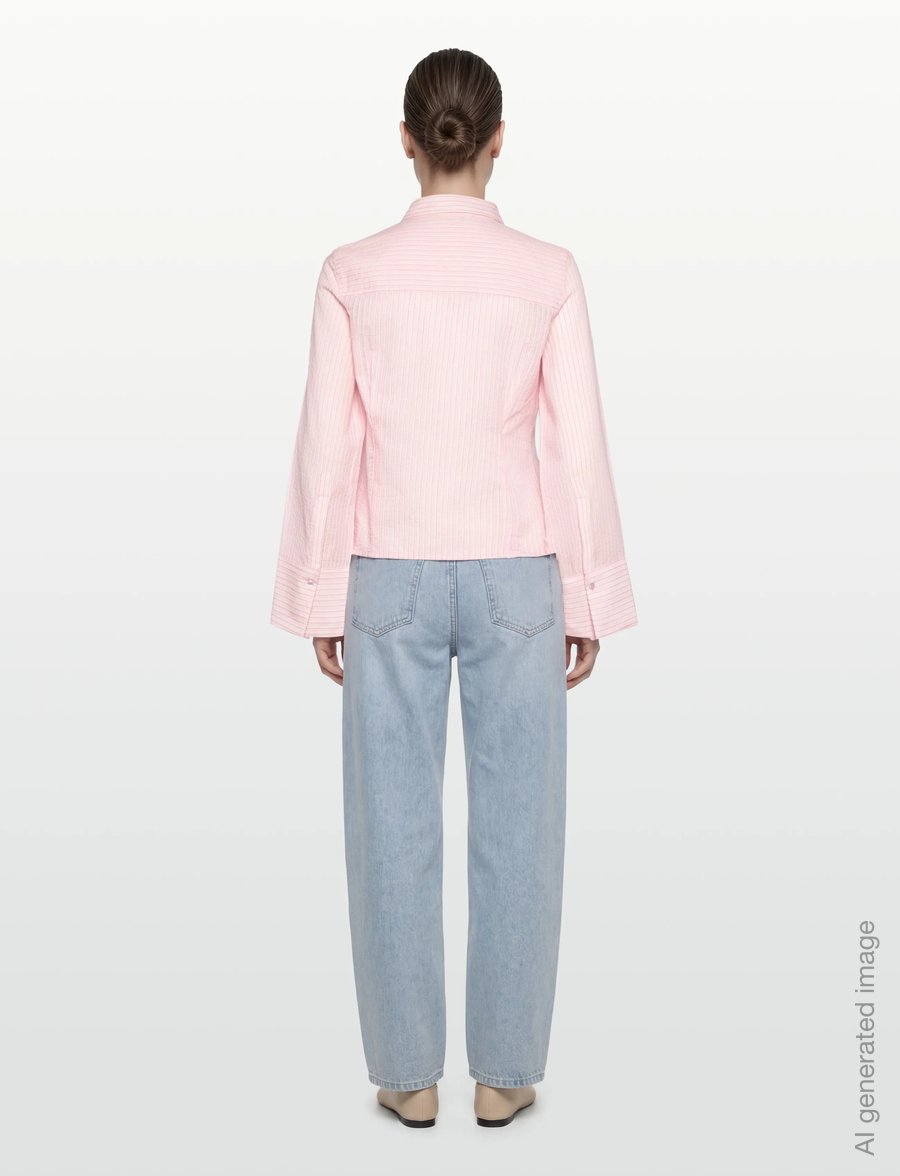 mbyM - Kalanna-M - langärmlige hemden - pale pink stripe - 4