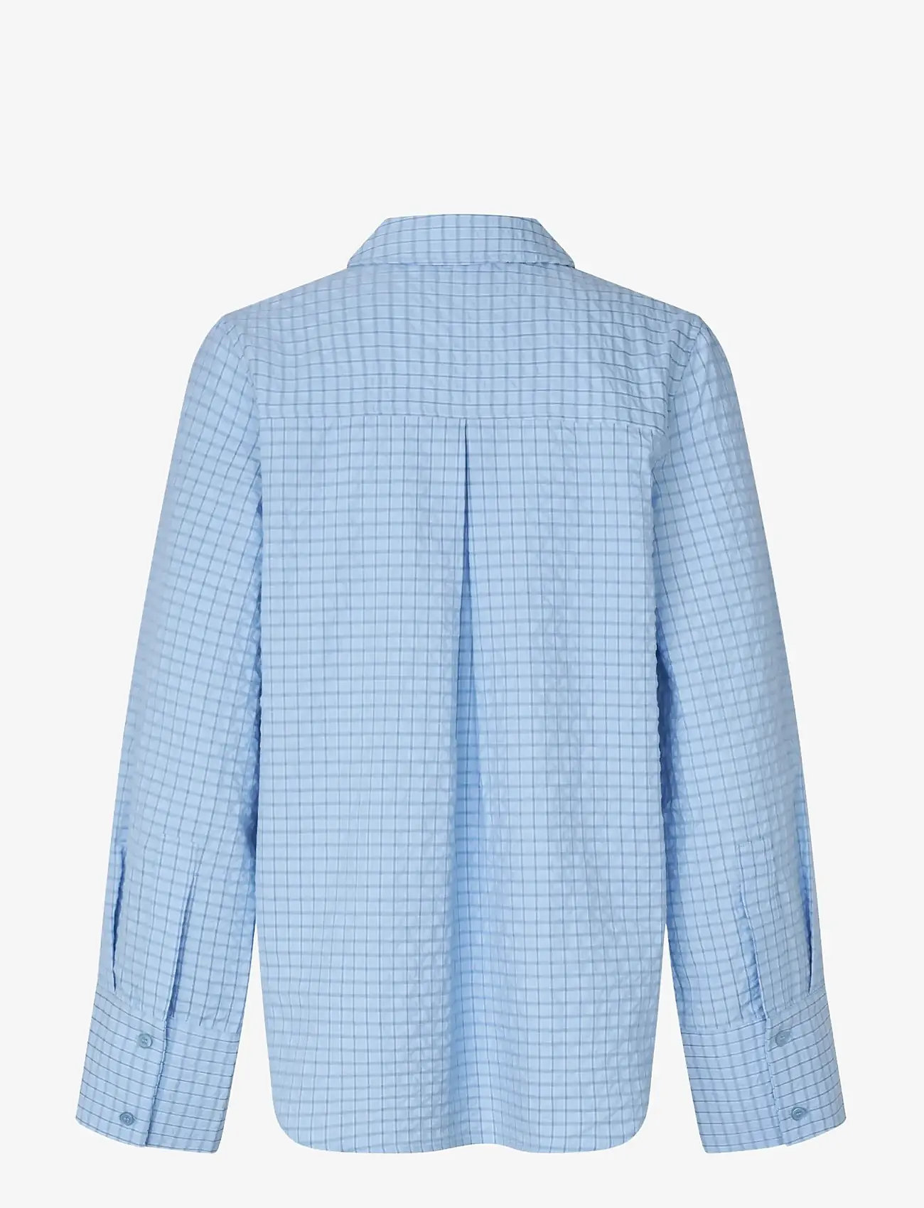 mbyM - Phoebe-M - långärmade skjortor - light blue kiwa check - 1