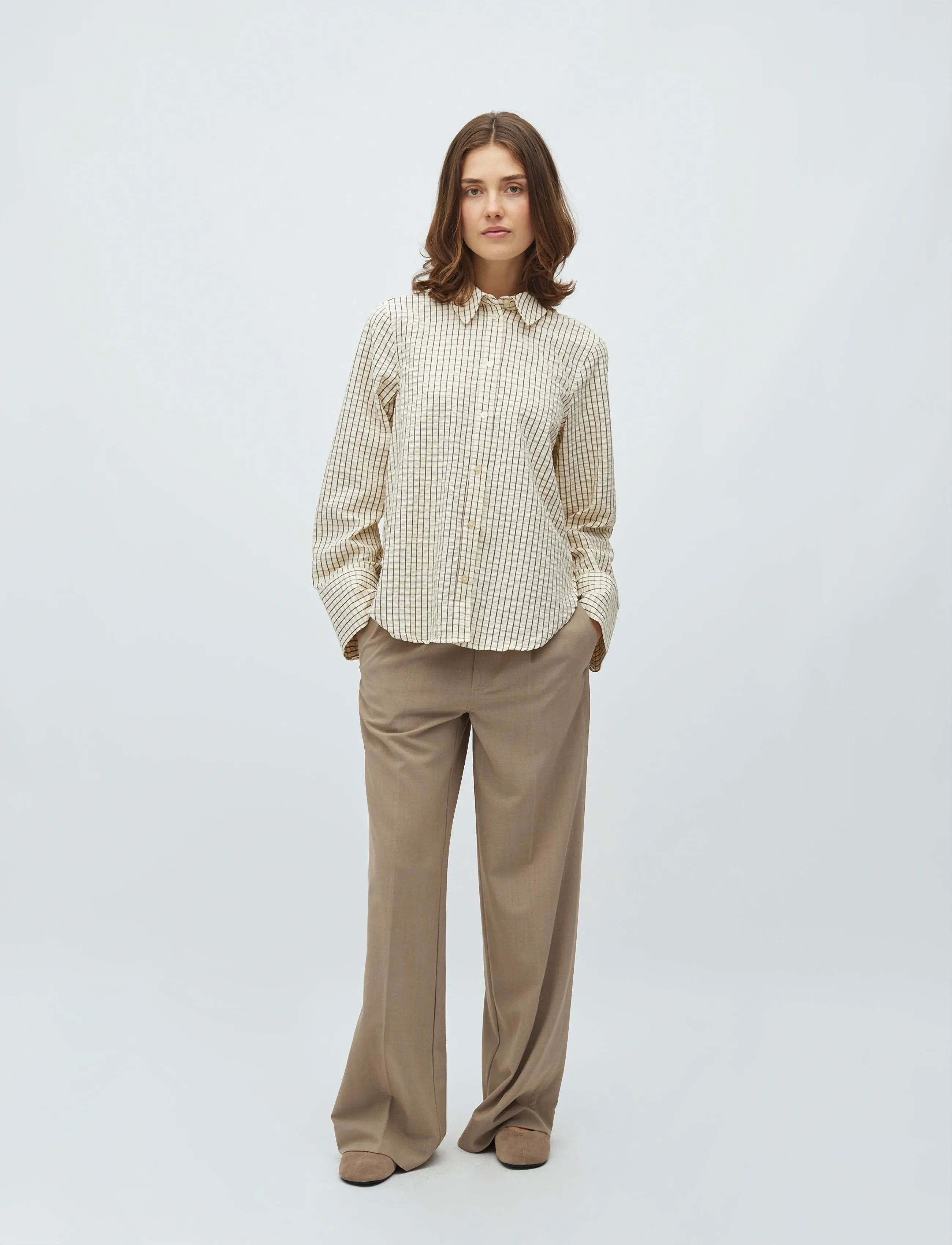 mbyM Phoebe-M, L, Beige, Skjorter > Langærmede, Dame