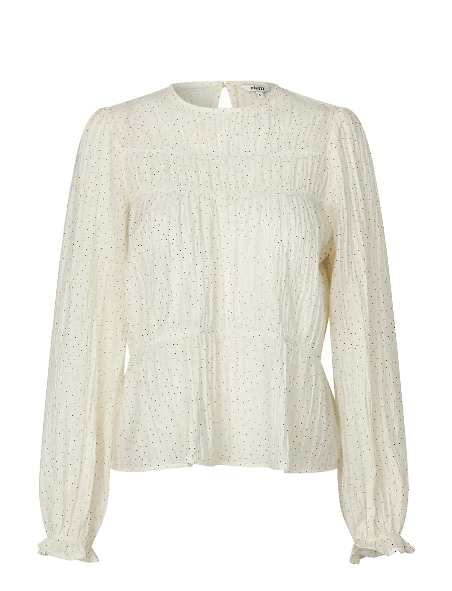 mbyM - Clarise-M - langärmelige blusen - sugar black dot - 1