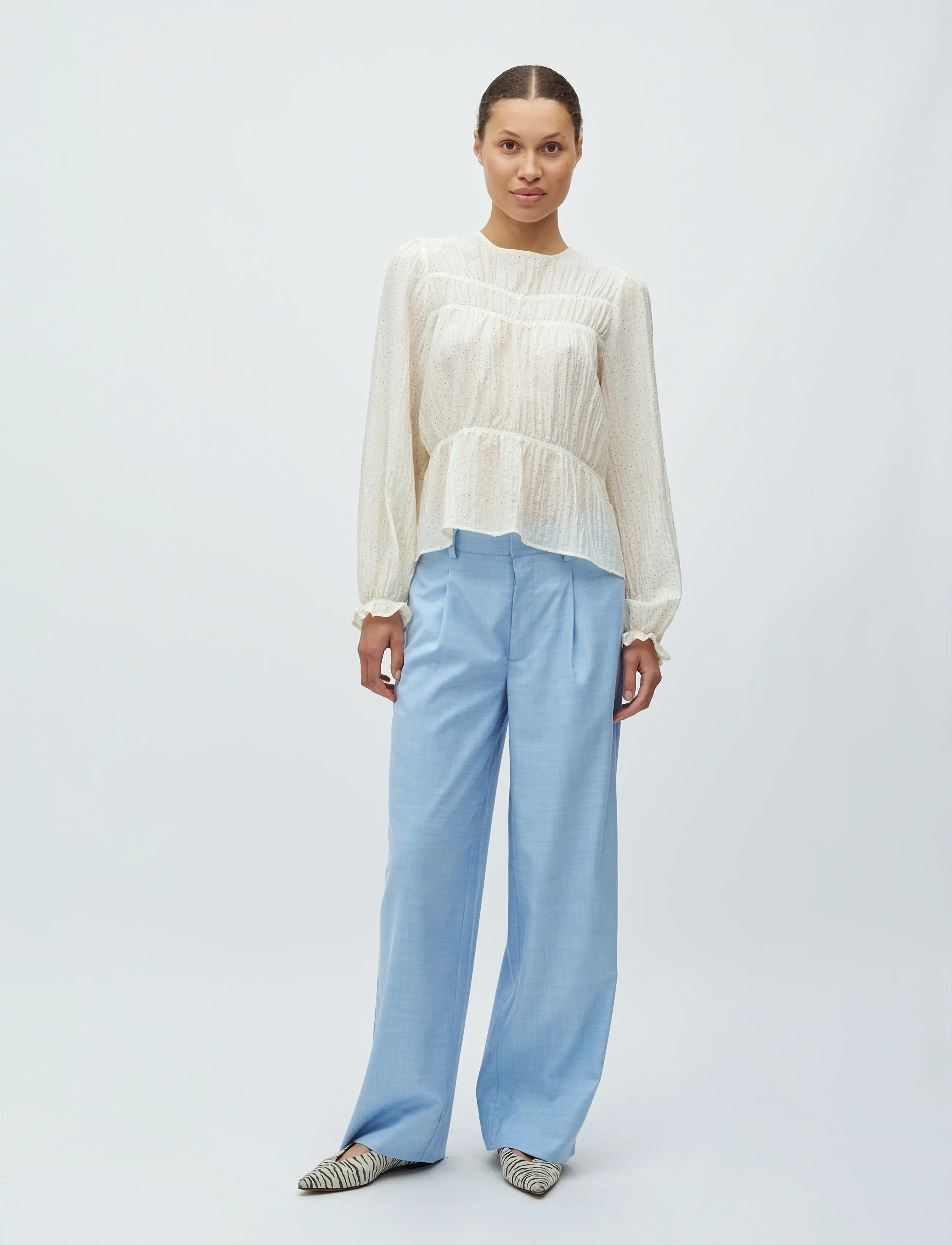 mbyM Clarise-M, S, Cream, Bluser > Langærmede, Dame