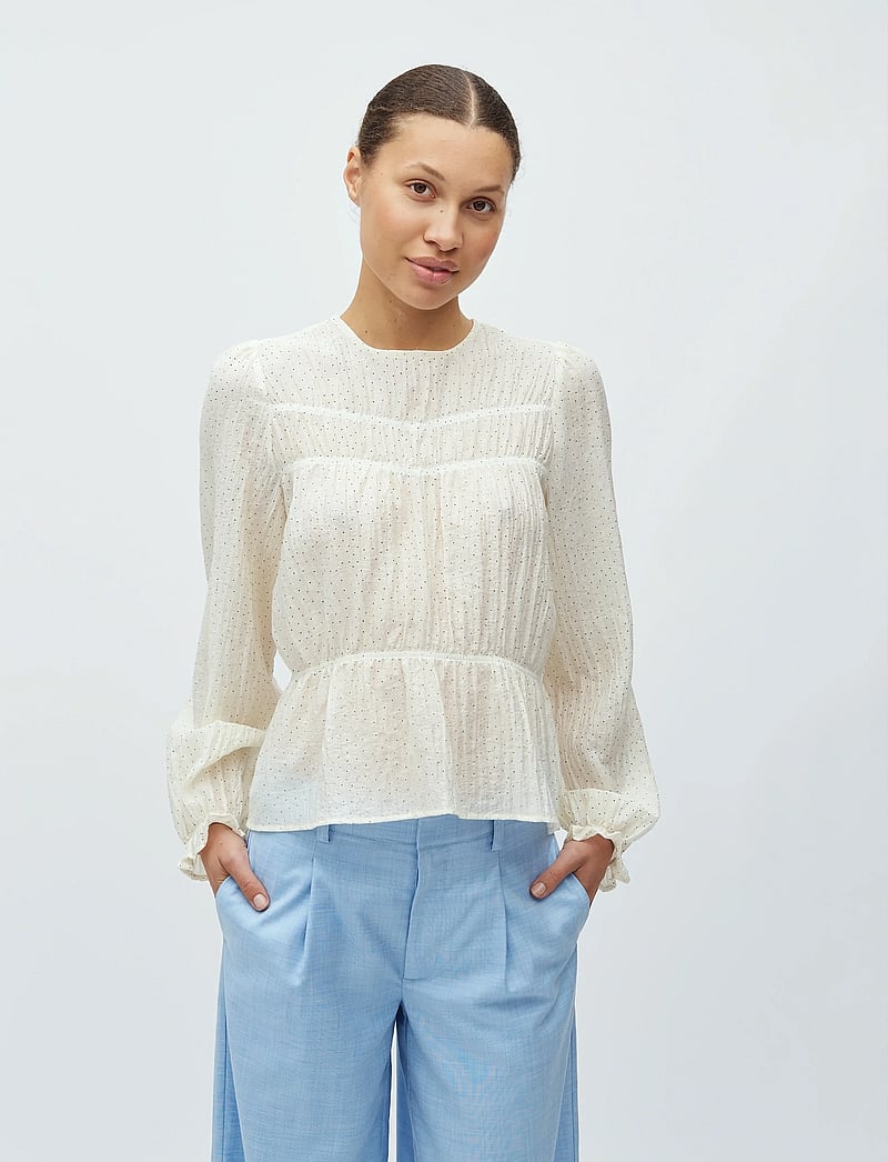 mbyM - Clarise-M - long sleeved blouses - sugar black dot - 3