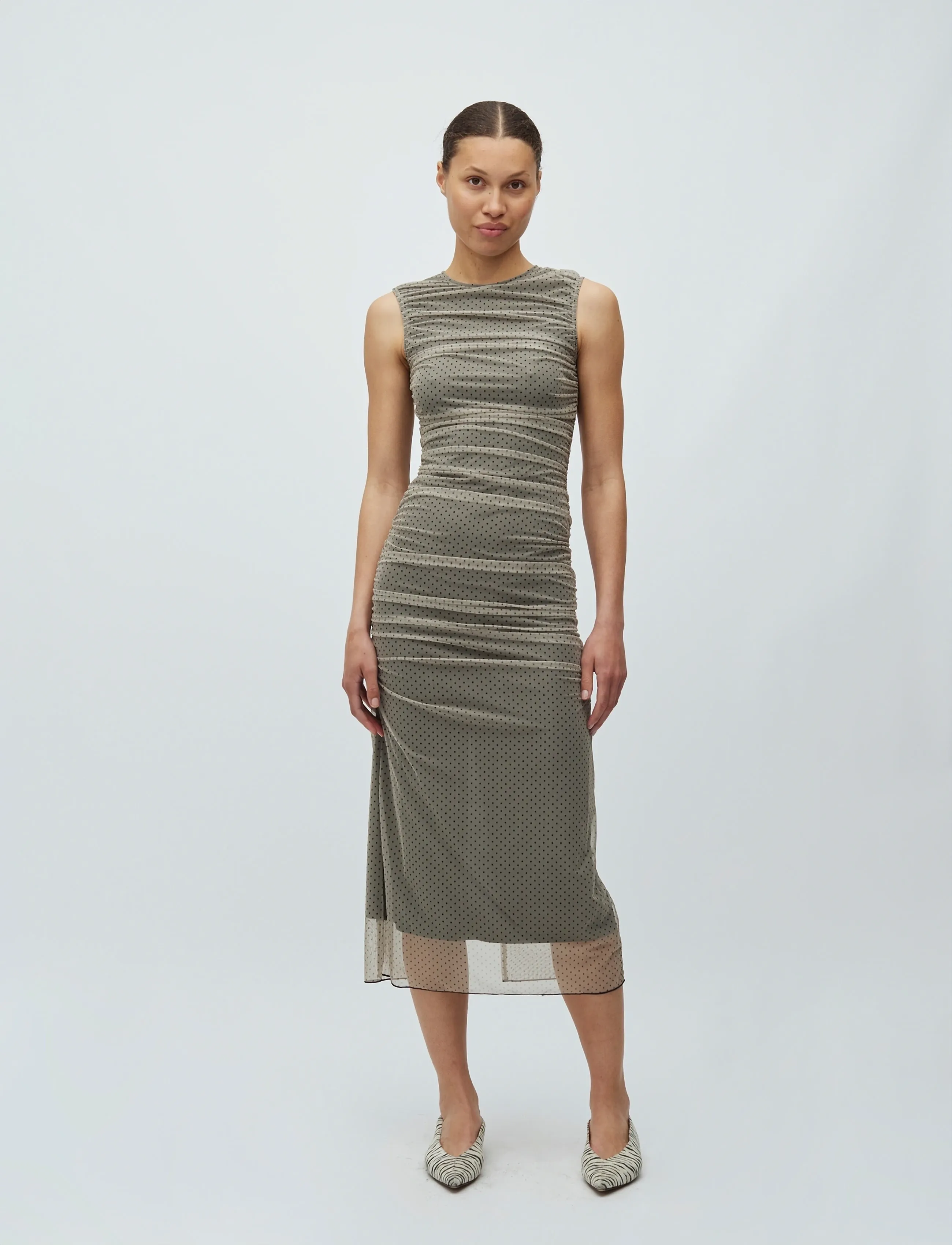 mbyM Mackenzy-M - Klänningar - DOTIELLA SUGAR BLACK DOT / khaki/green