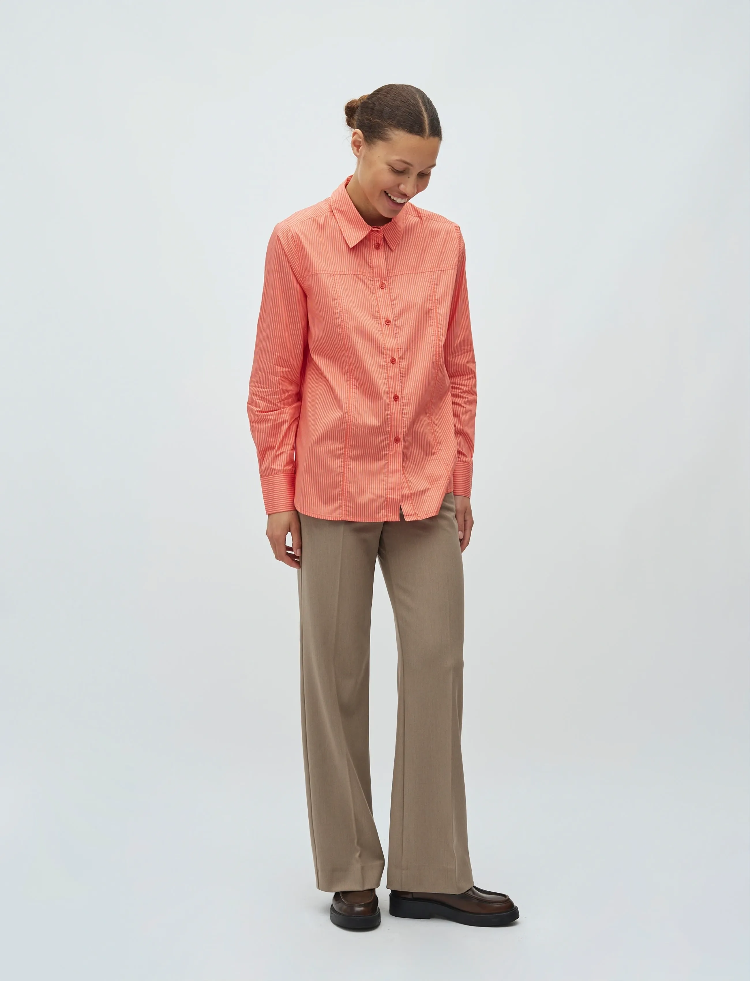 mbyM Krestin-M - Blusen & Hemden - EMBERGLOW SUGAR STRIPE / coral