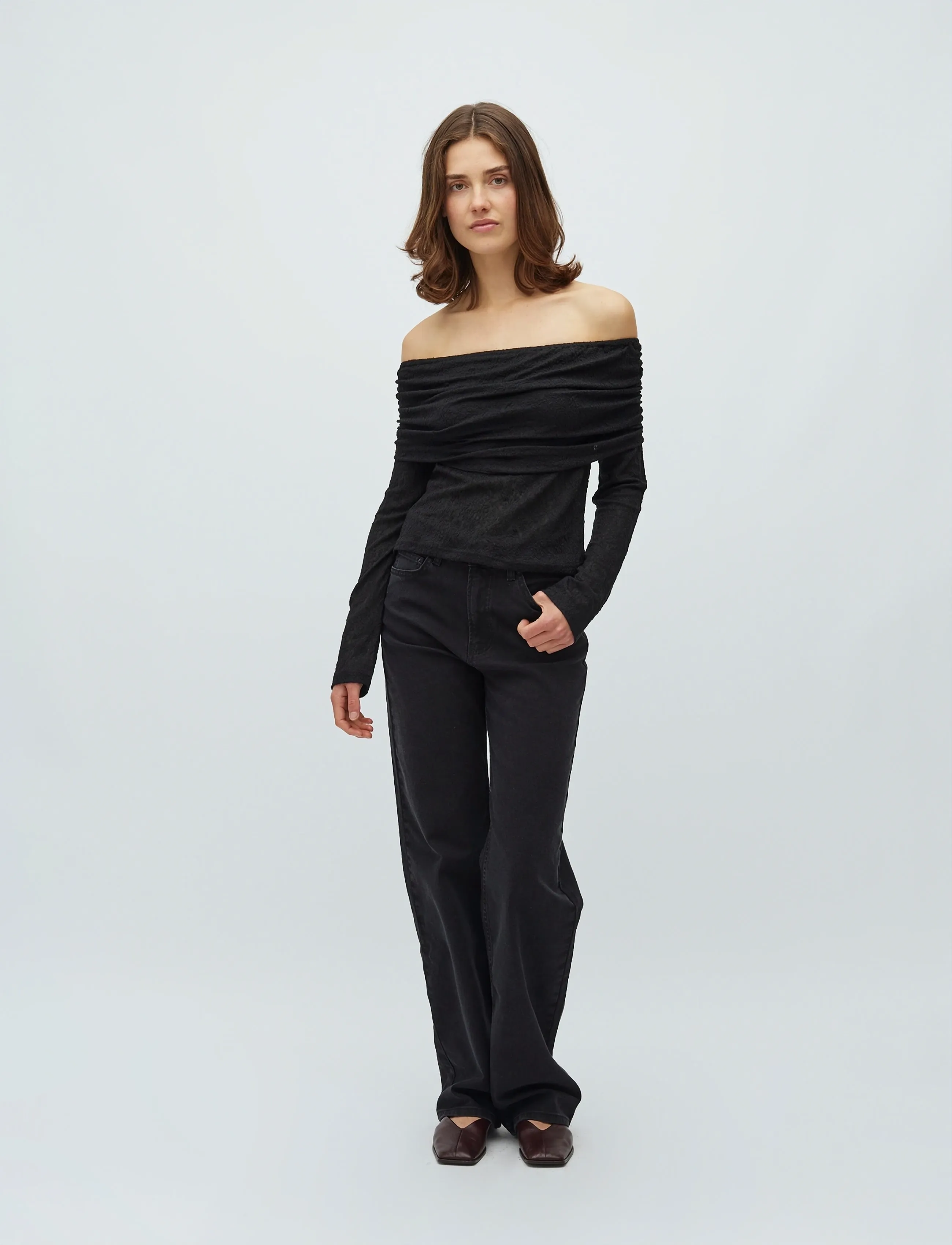 mbyM Linza-M, XS, Black, T-Shirts & Toppe > Langærmede, Dame