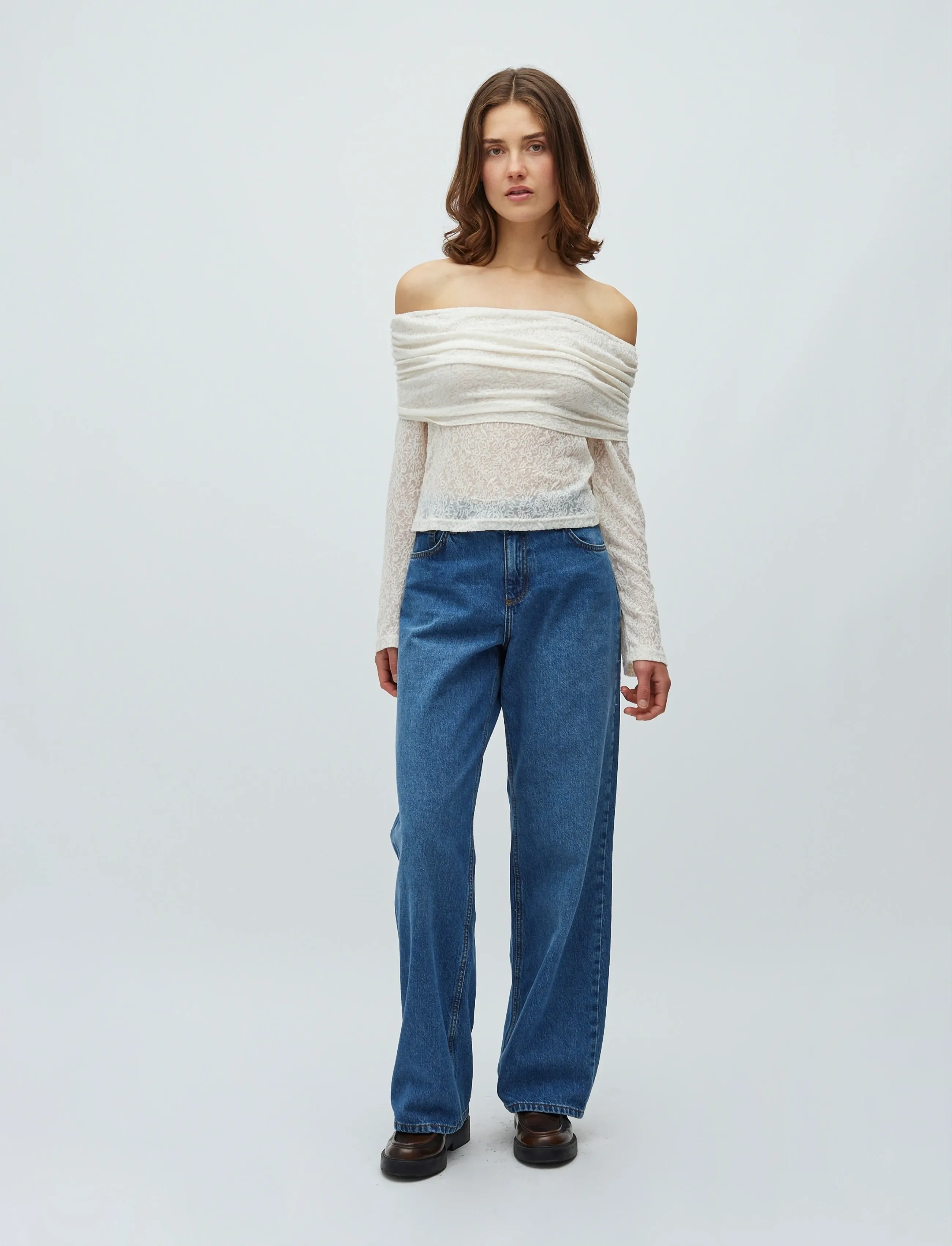 mbyM Linza-M, M, Cream, T-Shirts & Toppe > Langærmede, Dame